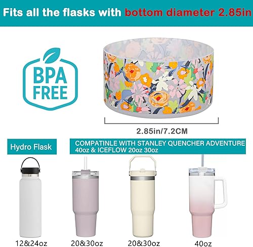 Miniatura 2 de HEYSKAY Base protectora de silicona para botas Stanley Quencher Adventure de 40 onzas y vaso Stanley IceFlow de 20 onzas y 30 onzas, y compatible