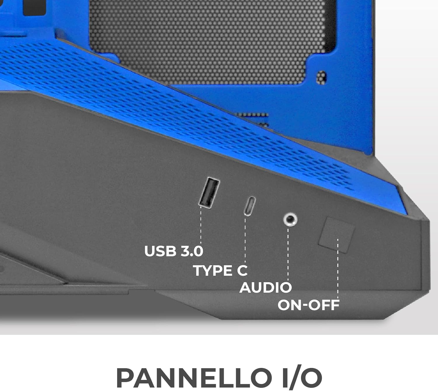 Cool GB200 | Case PC Gaming ATX Mid Tower | Ventola PWM Led ARGB | USB 3.0 e Type-C | Supporto Raffreddamento Liquido 360 mm | Vetro Temperato e Mesh | Blu - Case PC - Immagine 2
