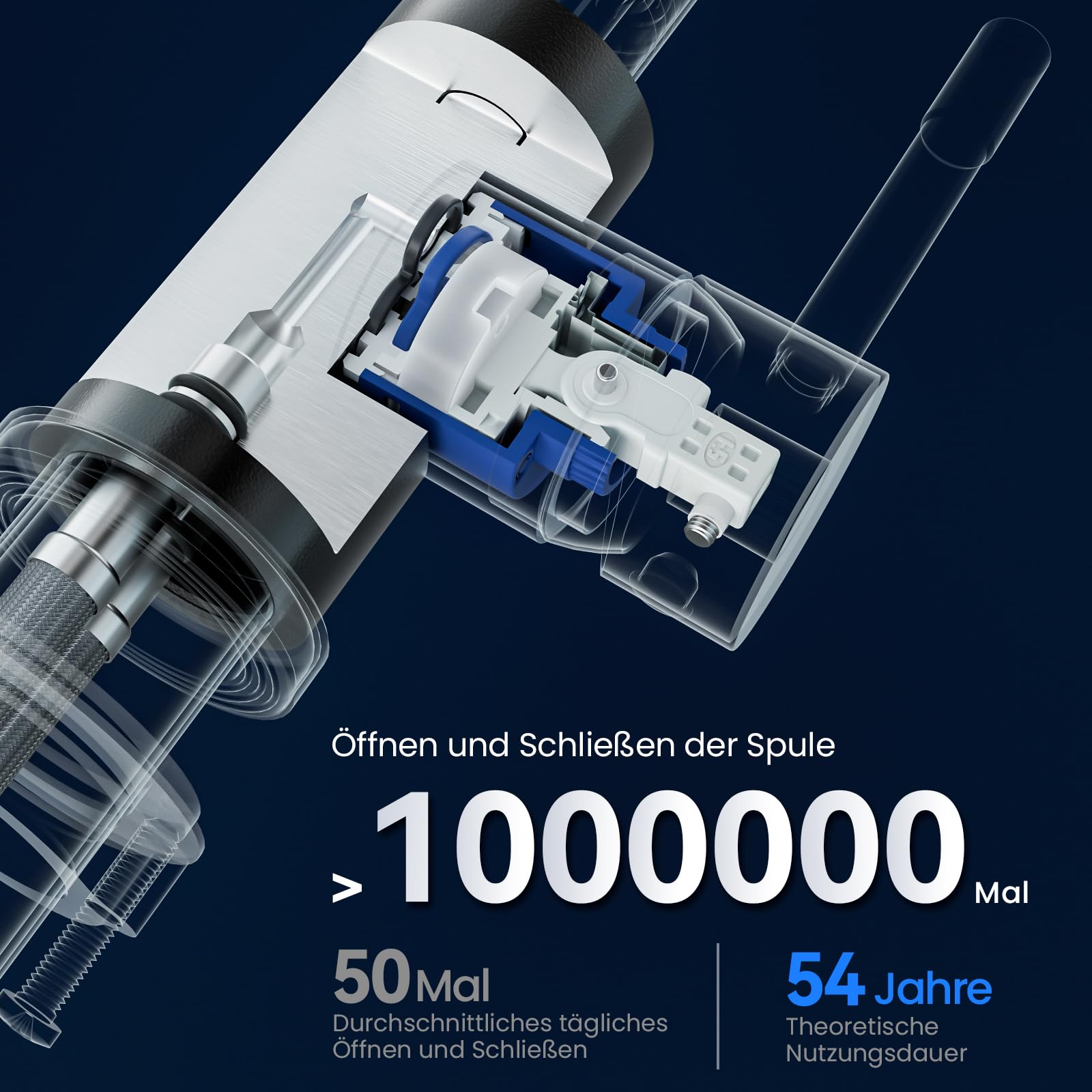 CECIPA Wasserhahn Küche Schwarz 360° Schwenkbar, Hochdruck Küchenarmatur Schwarz, Mischbatterie Küche mit Hohem Bogen, Einhebel Armatur, Spültischarmatur Edelstahl, G3/8 Anschluss Armatur | 360 Grad schwenkbar, hoher Bogen, Einhebelbedienung, G3/8 Anschlu