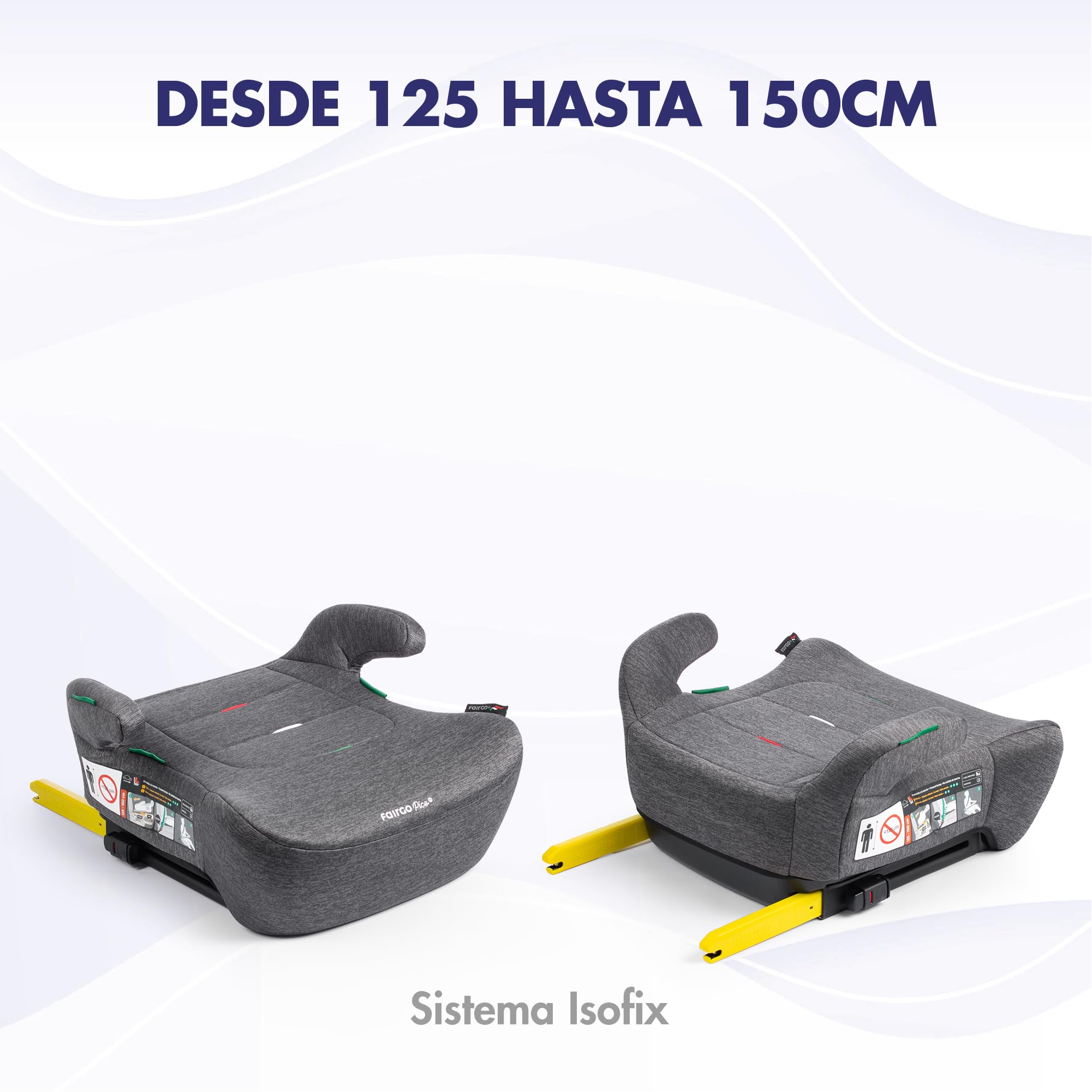 BABYAUTO – Alzador de coche Seguro y Cómodo PICO - I-size - desde los 7 a los 12 años - ISOFIX - para niños desde los 125 a 150 cm de altura (ROYAL RED)