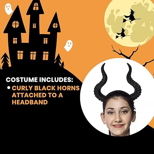 Miniatura 4 de HMS Cuernos malévolos unisex para adultos, negros, talla única, Negro -