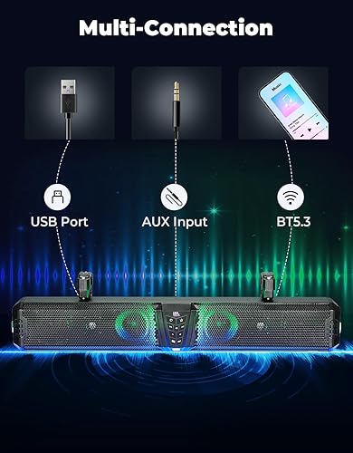 Miniatura 7 de KEMIMOTO Barra de sonido UTV Midnight 80 2025 de 32 pulgadas, barra de sonido para carrito de golf resistente al agua IP65, altavoz ATV Bluetooth