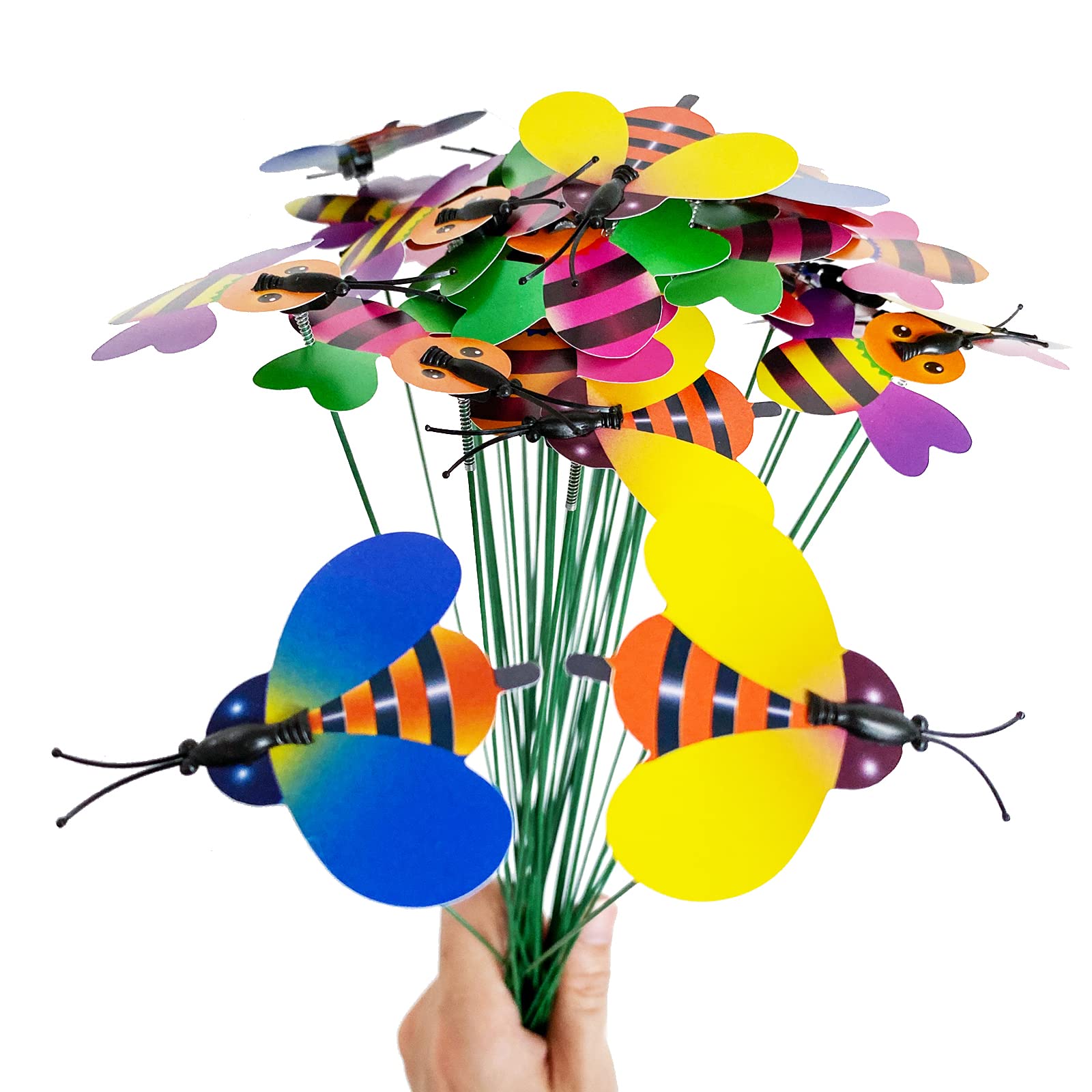 20 PCS DIY Garden Bee Stakes Tuxiaobu - 3D Removable Gardening/Floral/Party Indoor Outdoor Yard Garden Flower Pot Decorations - Thanksgiving Christmas Whimsical Gifts for Kindergarten