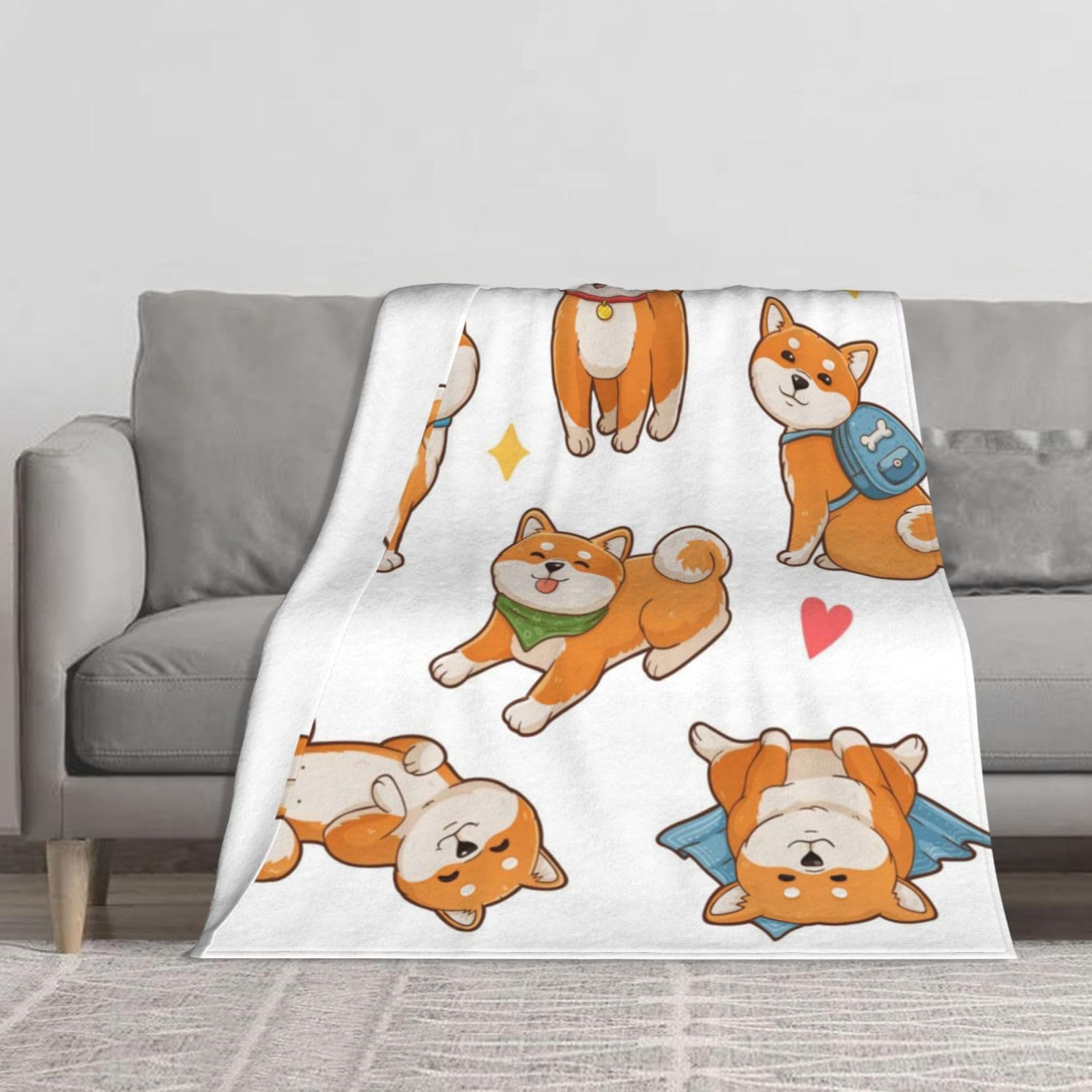 Couverture flanelle Shiba Inu le cadeau idéal pour amoureux des chiens