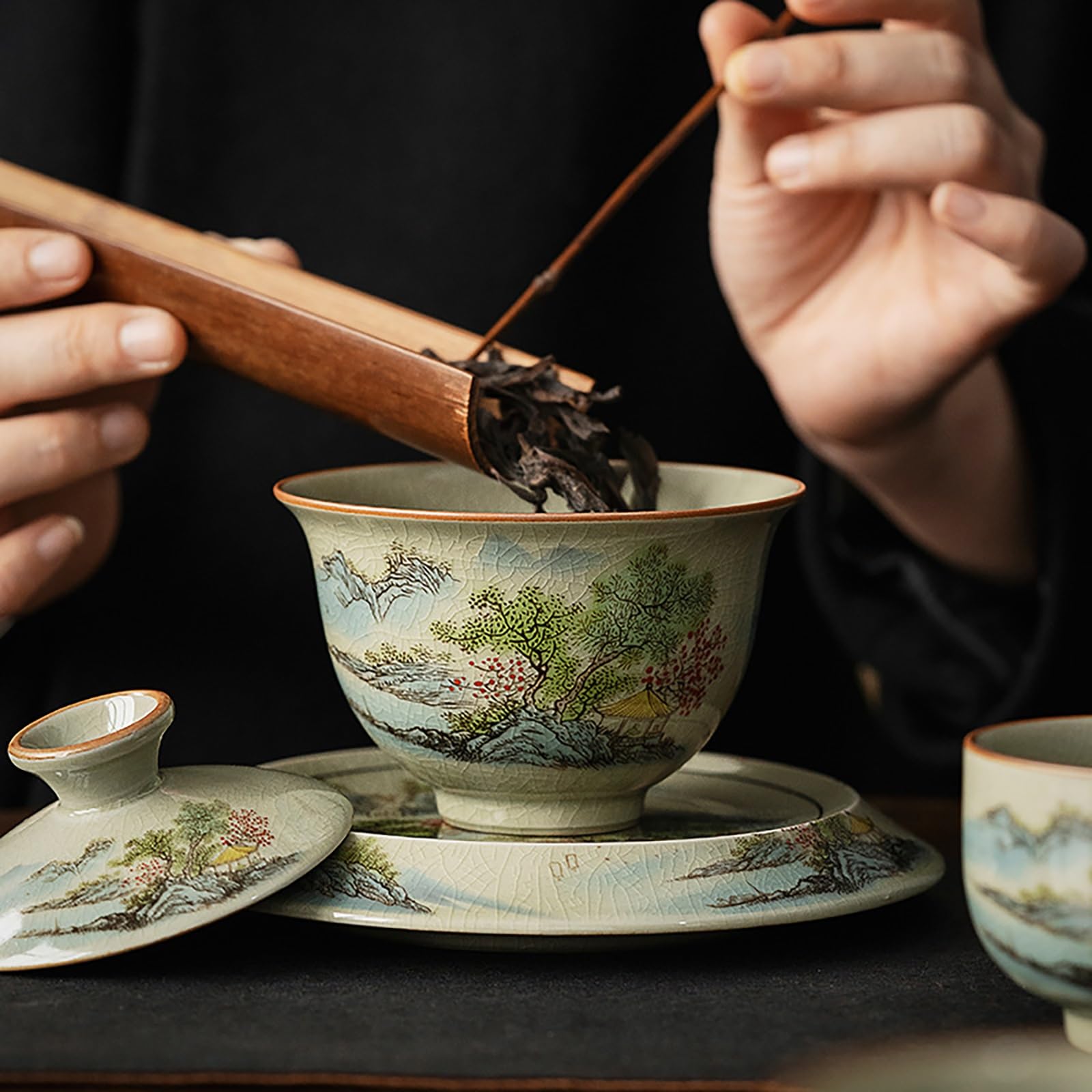 Keramik Tasse Topf Chinesische Tassen Chinesische Landschaftsmalerei Set Schüssel