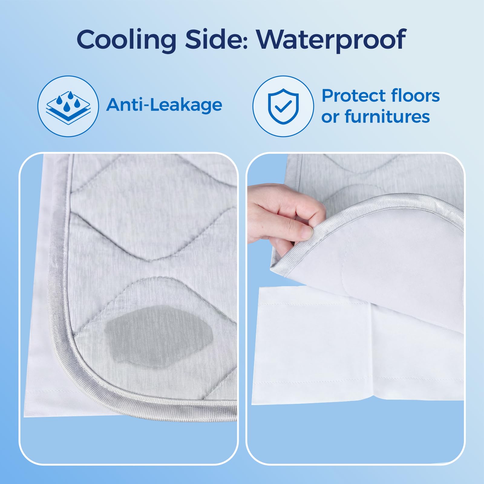 Rywell Coperta rinfrescante per cani, 153 x 101 cm, tappetino rinfrescante per cani Q-Max > 0,5, superfici di raffreddamento e cotone per tutte le stagioni, tappetino rinfrescante per cani, coperta
