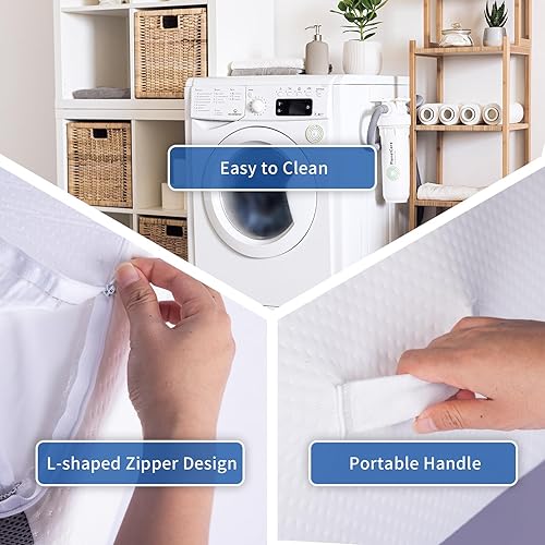 Miniatura 6 de Almohada de cuña con parte superior de espuma viscoelástica para dormir, almohada triangular de soporte elevado de 12 pulgadas para leer y