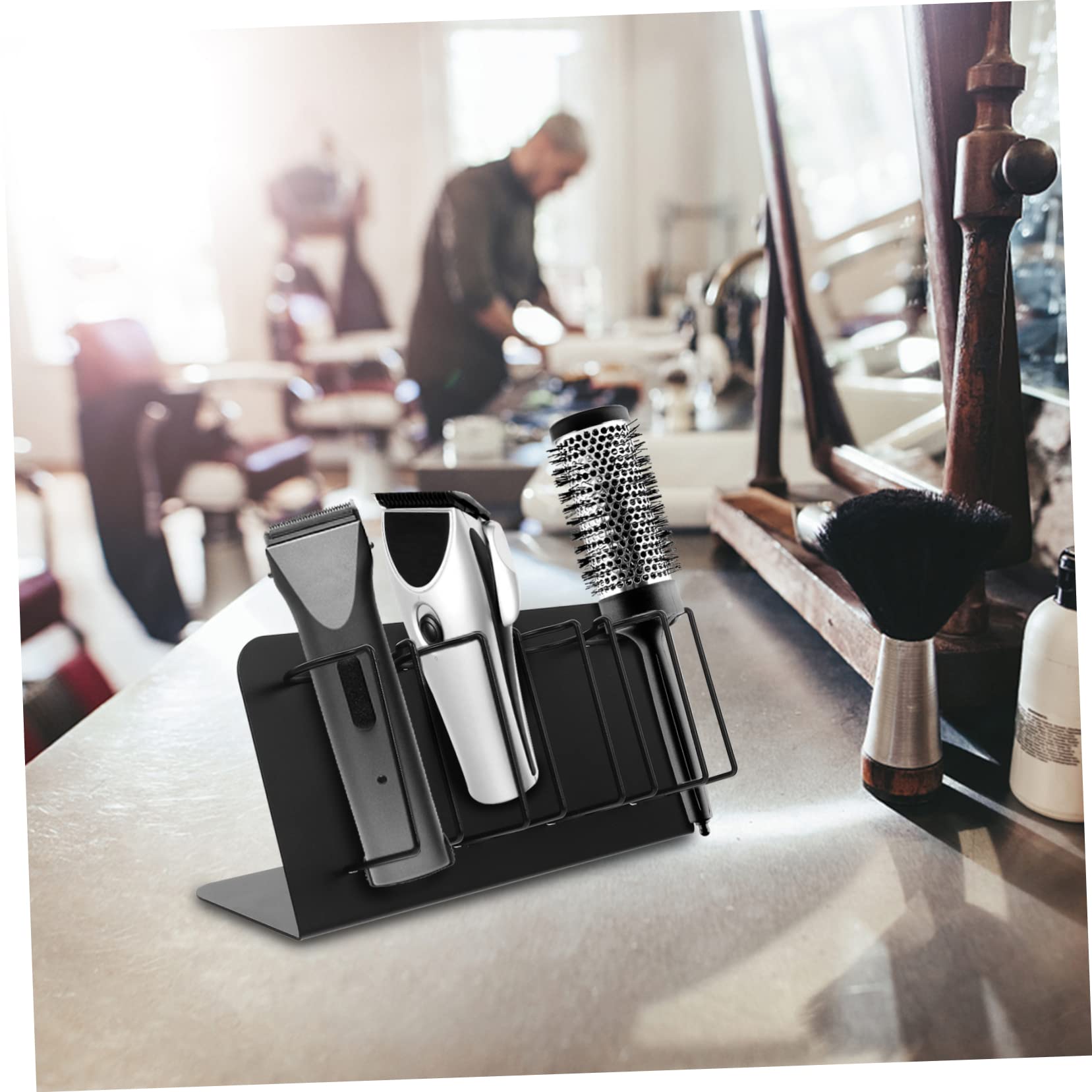 Soporte de Pared para Máquina Cortar Pelo Profesional Organizador Inoxidable para Barberías Soporte para Cortapelos Eléctrico Diseño Multi Rejilla Espacio Fácil Instalación
