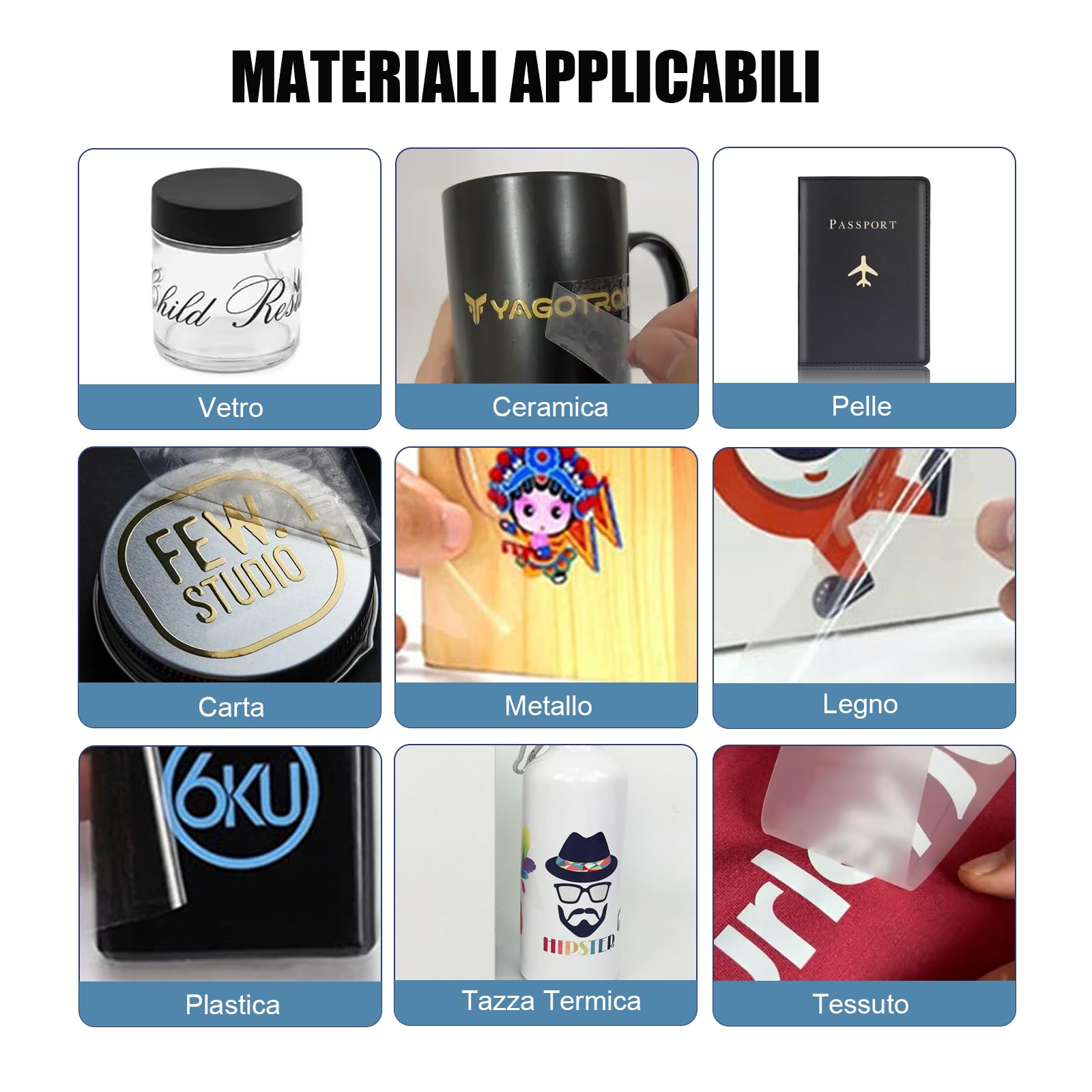 Adesivi Trasferibili UV DTF per Tazze, Pellicola Transfer AB per Stampante a Getto D'Inchiostro UV 30cm x 100m, Stampa Diretta su Adesivo per Metallo Color Crema (Base Trasparente)