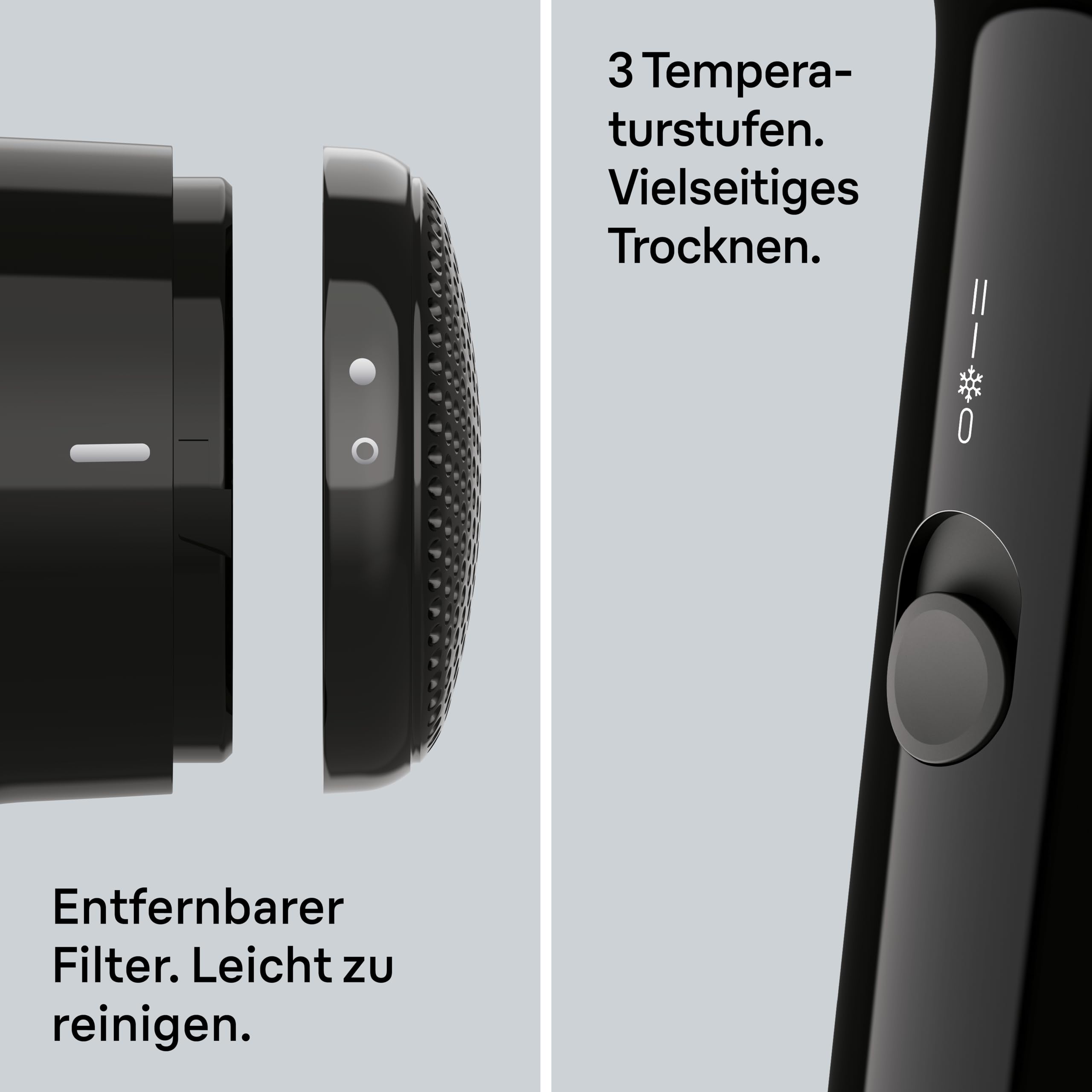 Braun Haartrockner HD1.5 – Kompakter, leichter Haartrockner mit Stylingdüse, Reisehaartrockner, 1800W, 3 Temperatur-/Geschwindigkeitsstufen, Schwarz, Vielseitigkeit und einfache Handhabung, BRHD150E