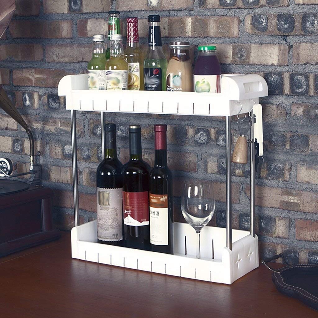Estantes de almacenamiento para el hogar, estante con ruedas para inodoro móvil, estante para el baño, estante de almacenamiento de plástico, estante para cocina, 2 capas