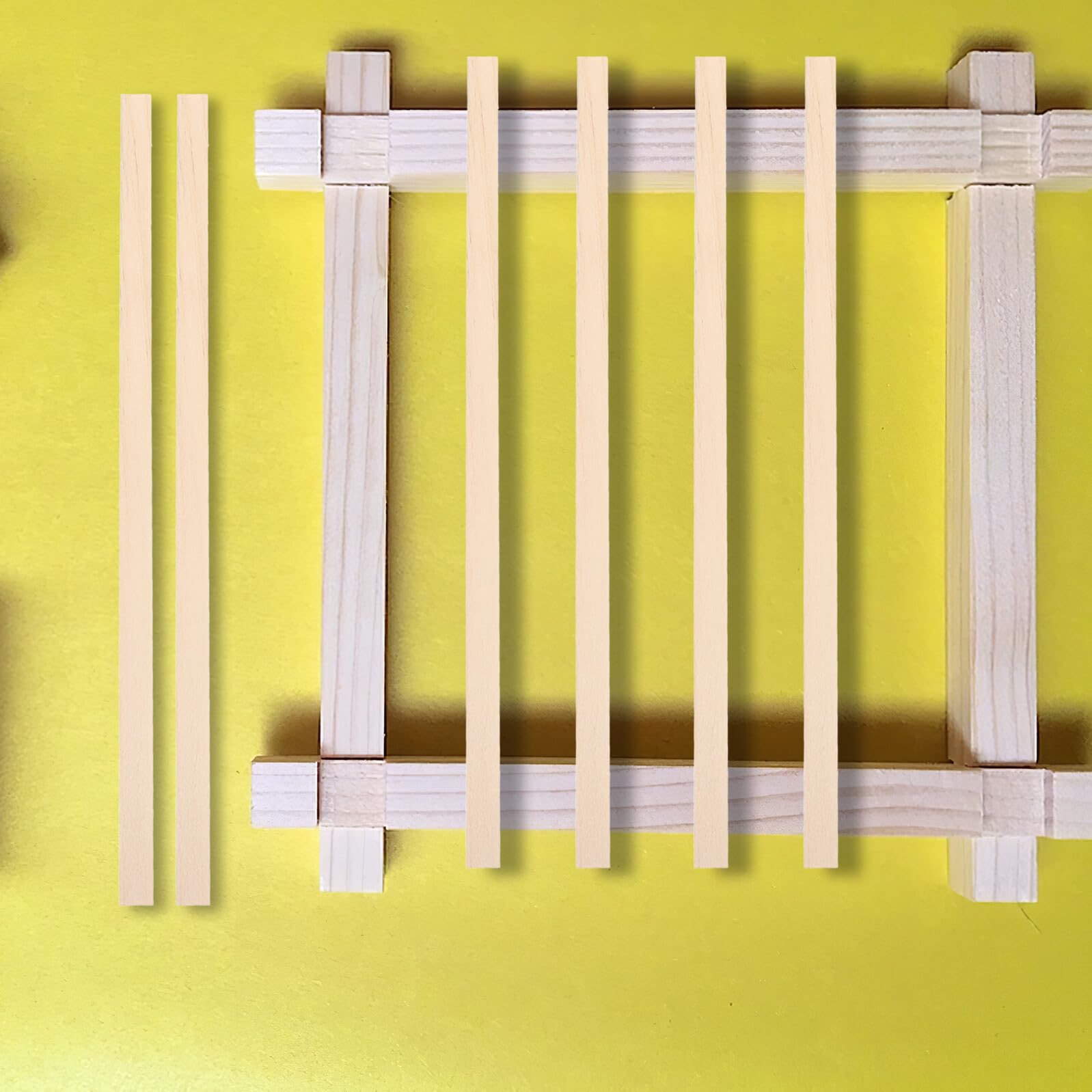 TEHAUX 60 Stück Quadratische Holzstäbe aus Lindenholz 25x1cm Selbstgemacht Bastelholzdübel für Heimwerker Modellbau und Dekoration
