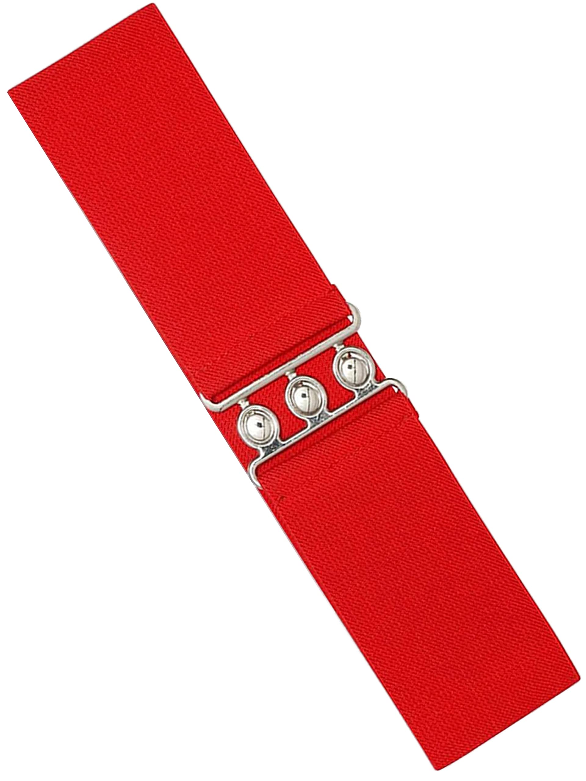 Ze Enzo (L, Red) Enzo Womens Elasticated Belts