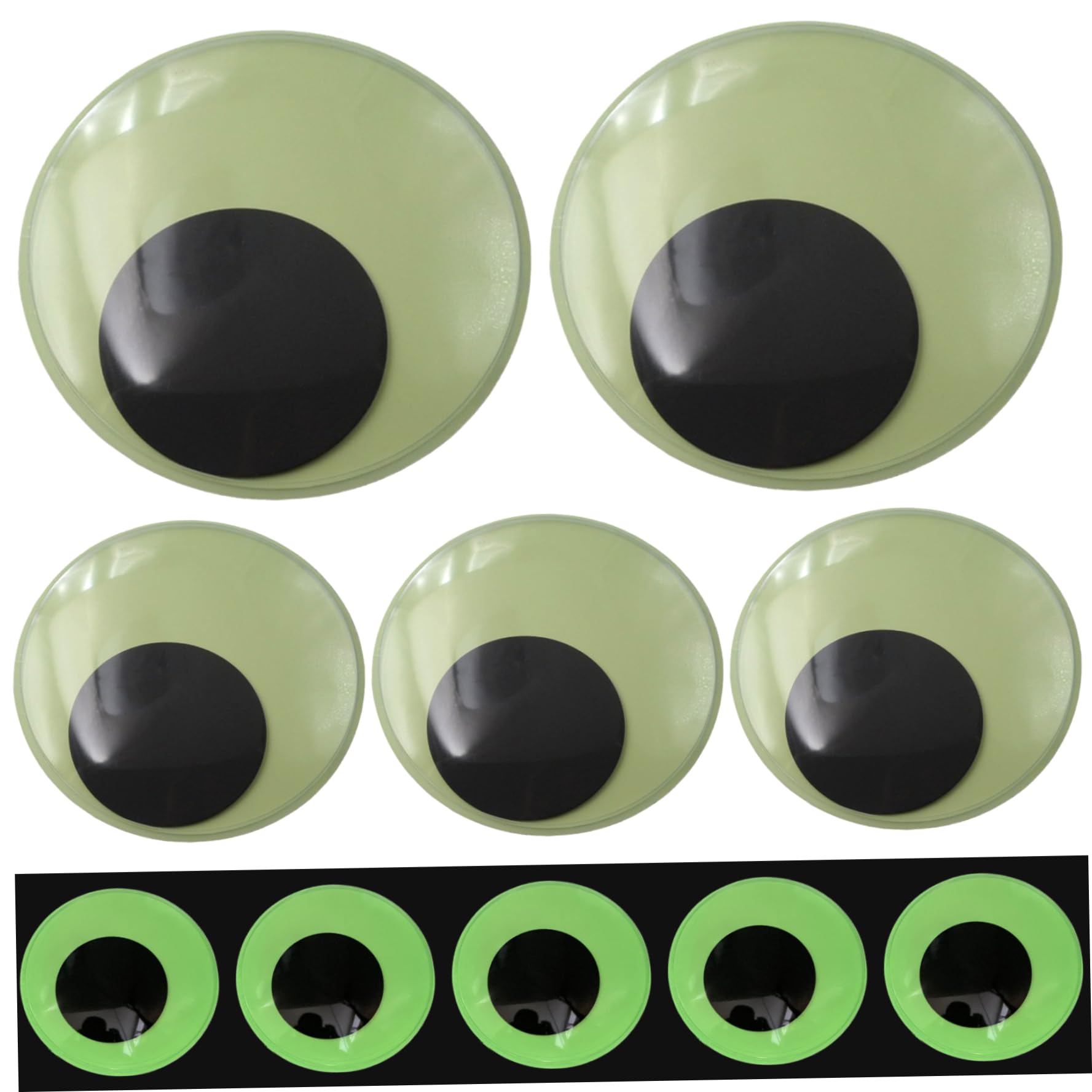 KYEQATY 5Pcs Googly Eyes 7 Inch Big Googly Eyes Glow in The Dark Large Googly Eyes with Self Adhesive Plastic Wiggle Eyes for DIY Crafts Fridge Christmas Tree Decor Home Decoration