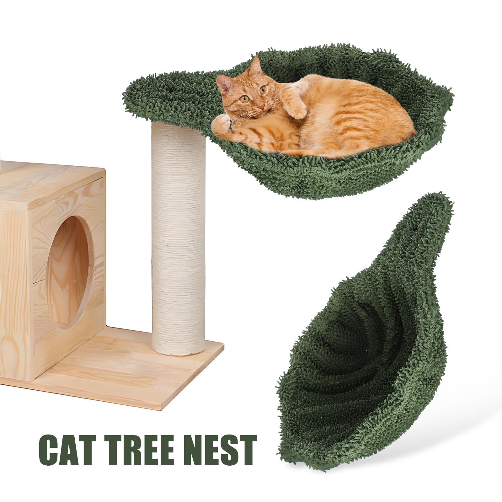 Veemoon Amaca Sospesa per Gatti da Interno Letto Sostitutivo per Albero per Gatti Confortevole e Sicuro Accessorio Fai da Te per Amaca Tiragraffi Letto Morbido