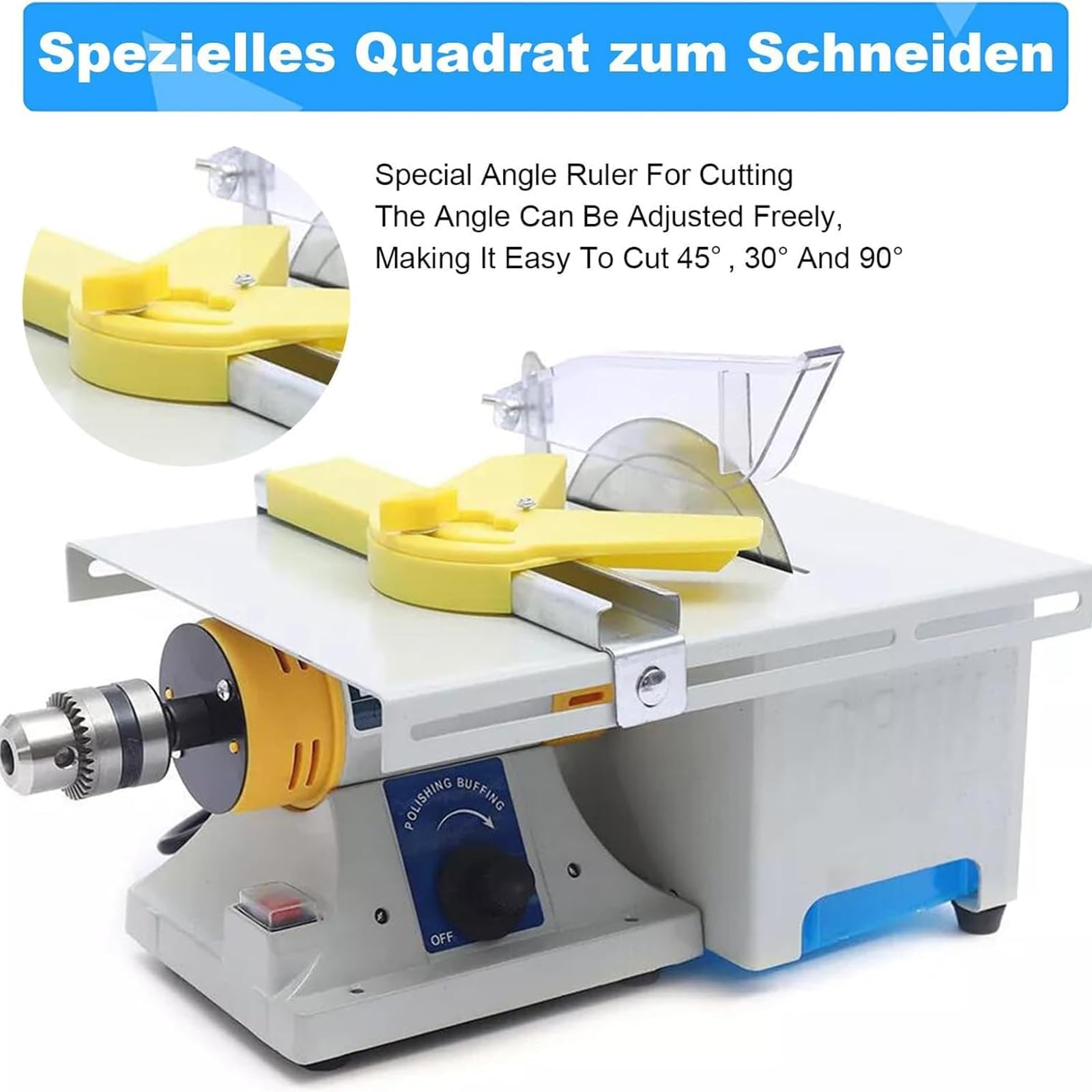 TsoLay Lucidatrice per Gioielli, Mini Sega da Tavolo da 750 W, 0-10.000 Giri/min, Regolazione Continua della velocità, Funzionamento Pratico per Taglio, Incisione, Lucidatura E Foratura