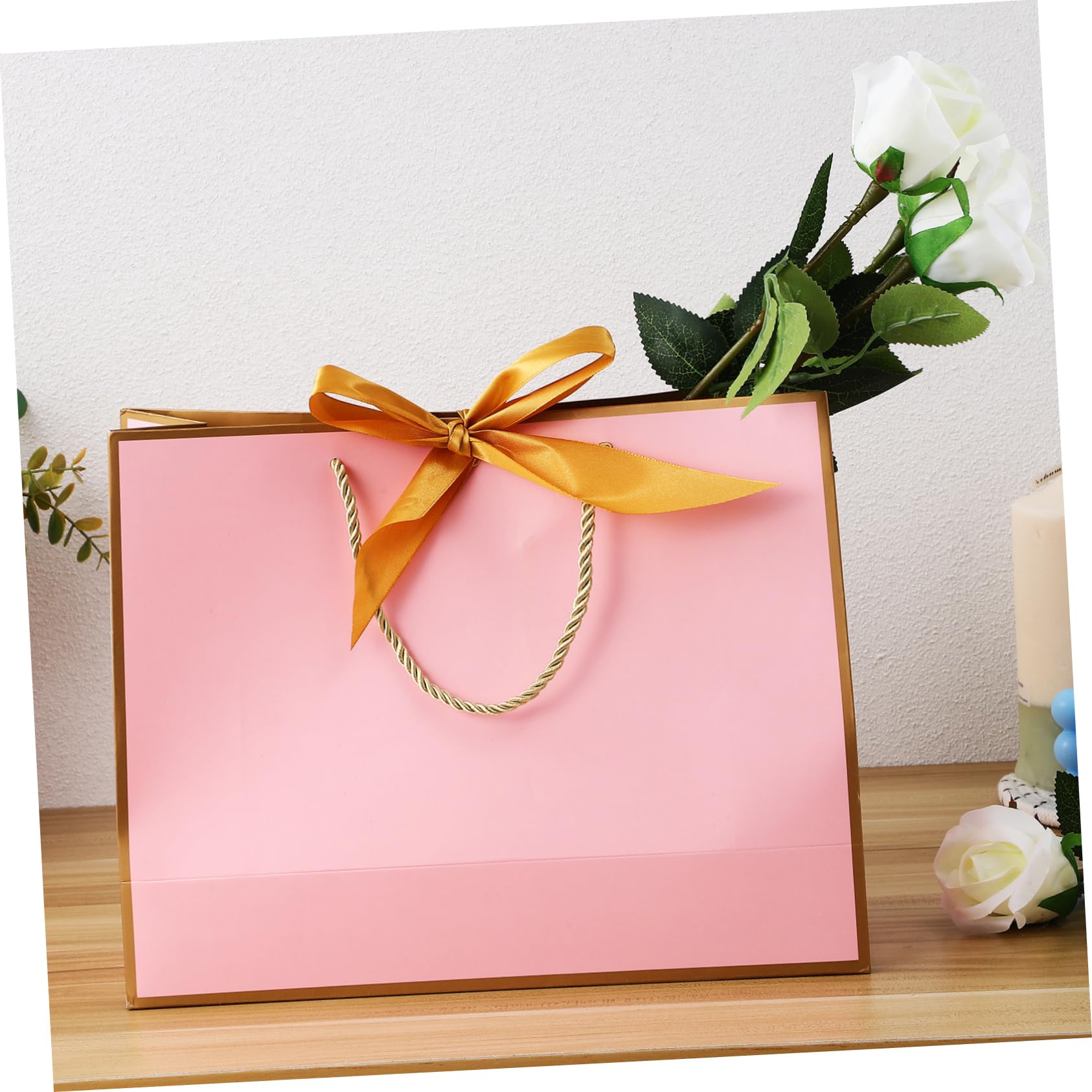 Ipetboom Geschenktüte und Schleifenband 30 Geburtstag aus Papier Einkaufstüten 10 Stück Aufbewahrungsbeutel Rosa Tasche für Party für Besondere Anlässe