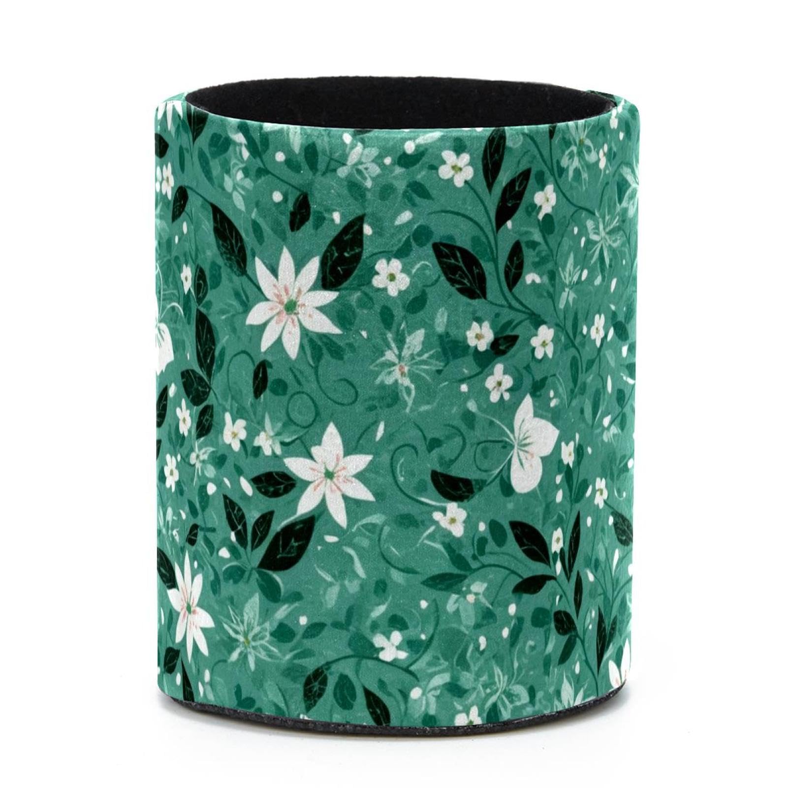 VAPOKF Round Pencil Holders for Desk, Aesthetic Flower Pen Holders Pen Pot Makeup Brushes Storage Desktop Stationery Supplies Organiser for Home Office
