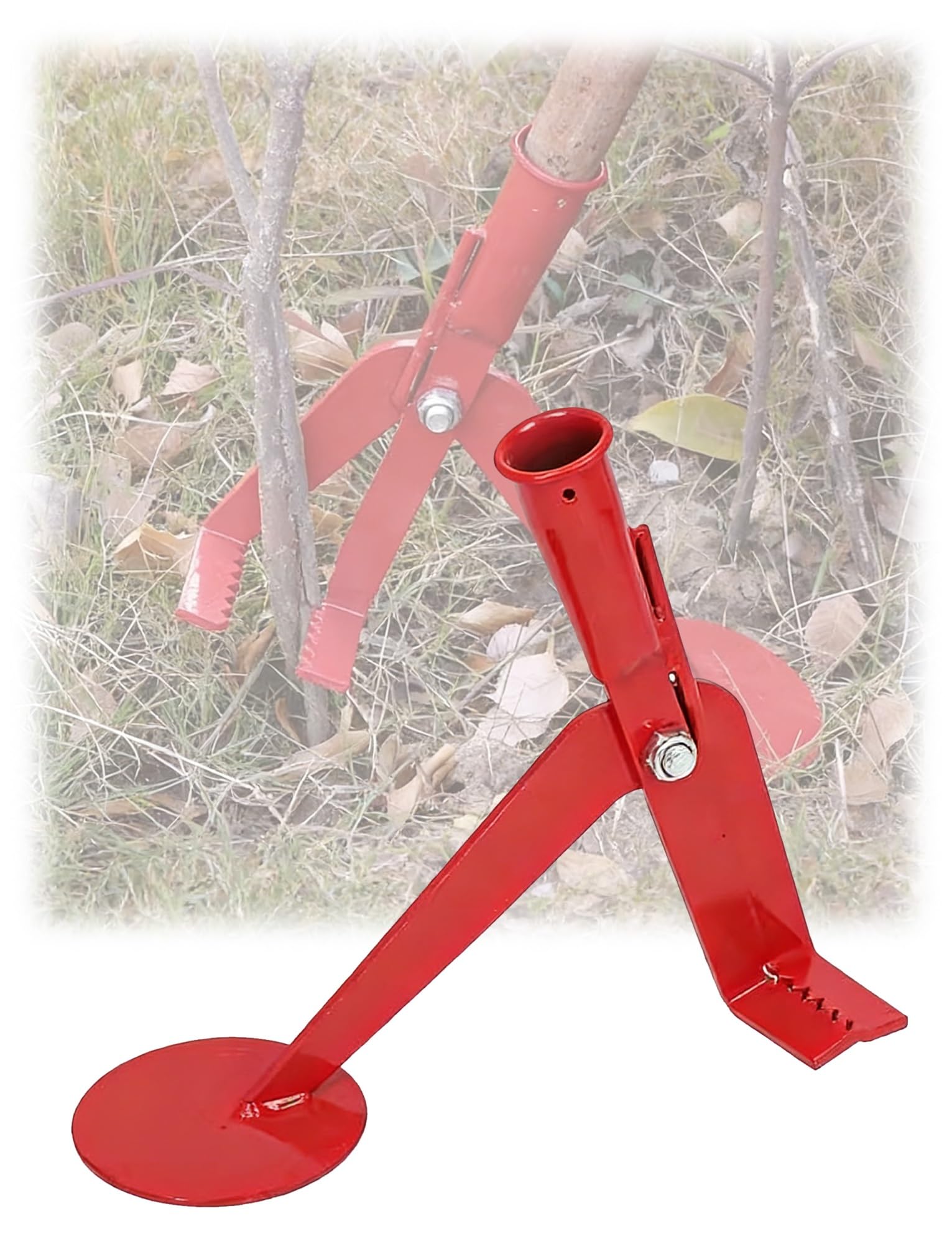 Générique Extracteur de souches d'arbre, Outil d'extraction de poteaux de clôture, extracteur de Racines Robuste, Outil de Retrait Manuel de poteaux for la Construction de clôture(Red(Single Head))
