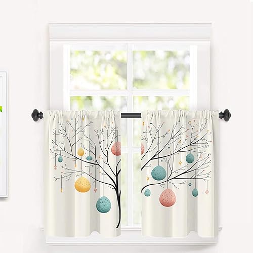 Miniatura 1199 de Cenefas de cocina modernas con patrón de cobre marrón dorado para ventanas, cenefas opacas abstractas de marcas de arañazos y cortinas opacas