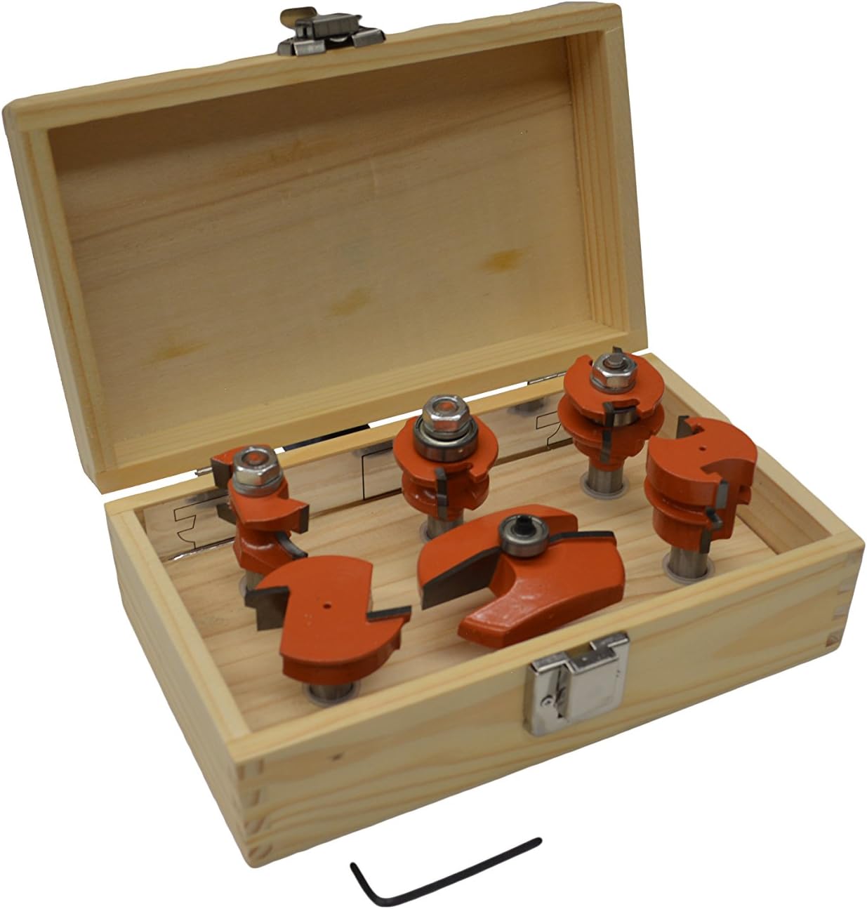 6-Piece 1/2" Shank Carbide Tipped Router Bit Set