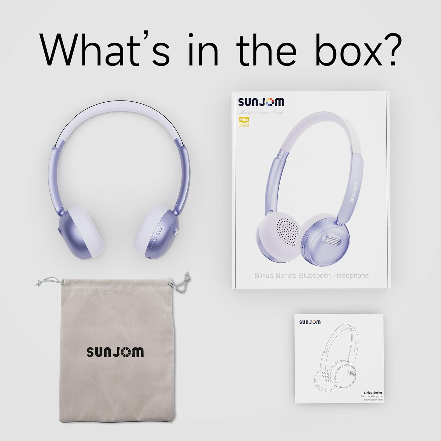 Sirius Wireless Retro Headphones, Bluetooth 5.4, 70H Playtime, ANC/ENC Active Noise Cancelling Reduction On-Ear with Microphone, Throwback 80's/ 90's Design-Purple - Image 5