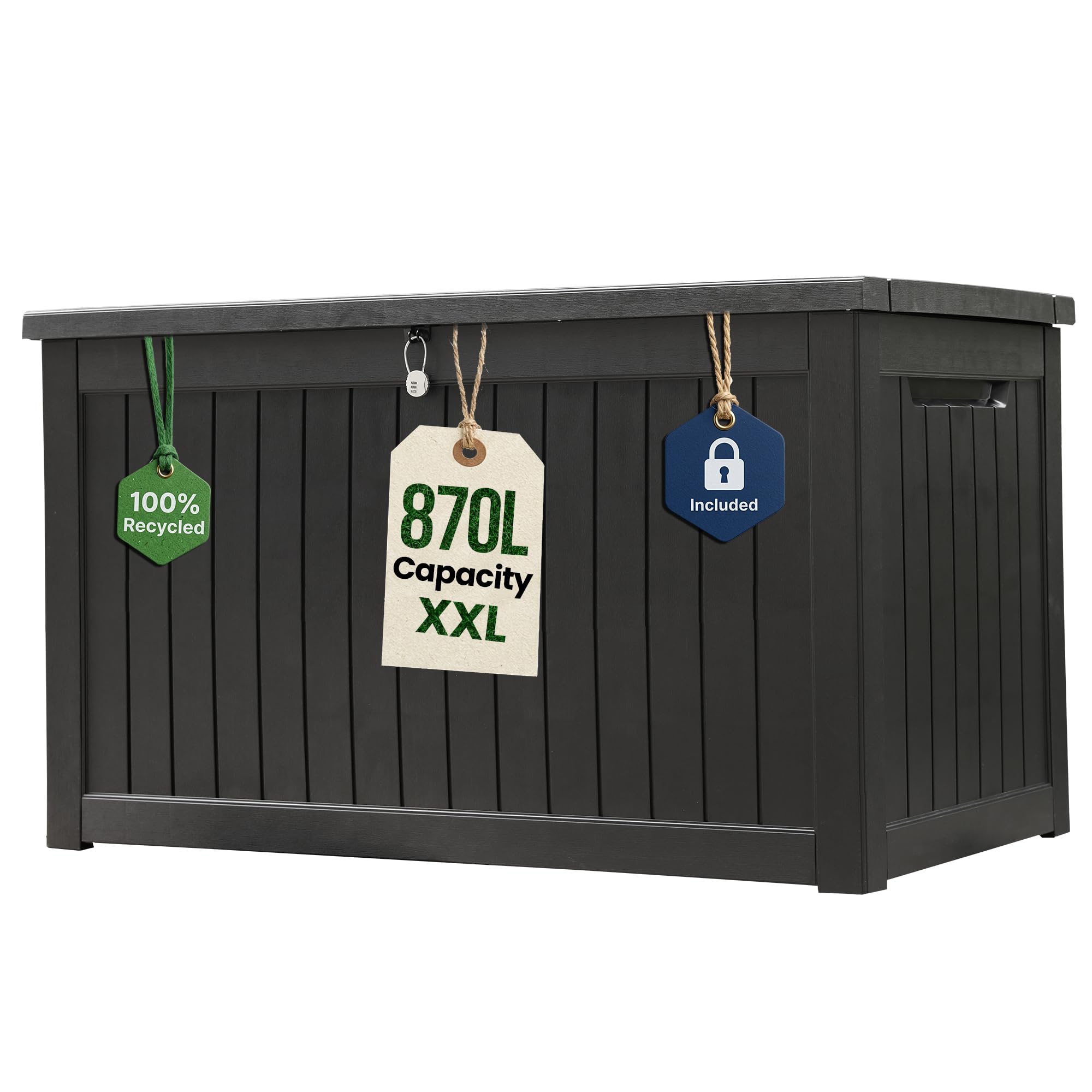 Olsen & Smith 870L XXL Recycled Lockable Outdoor Garden Storage
