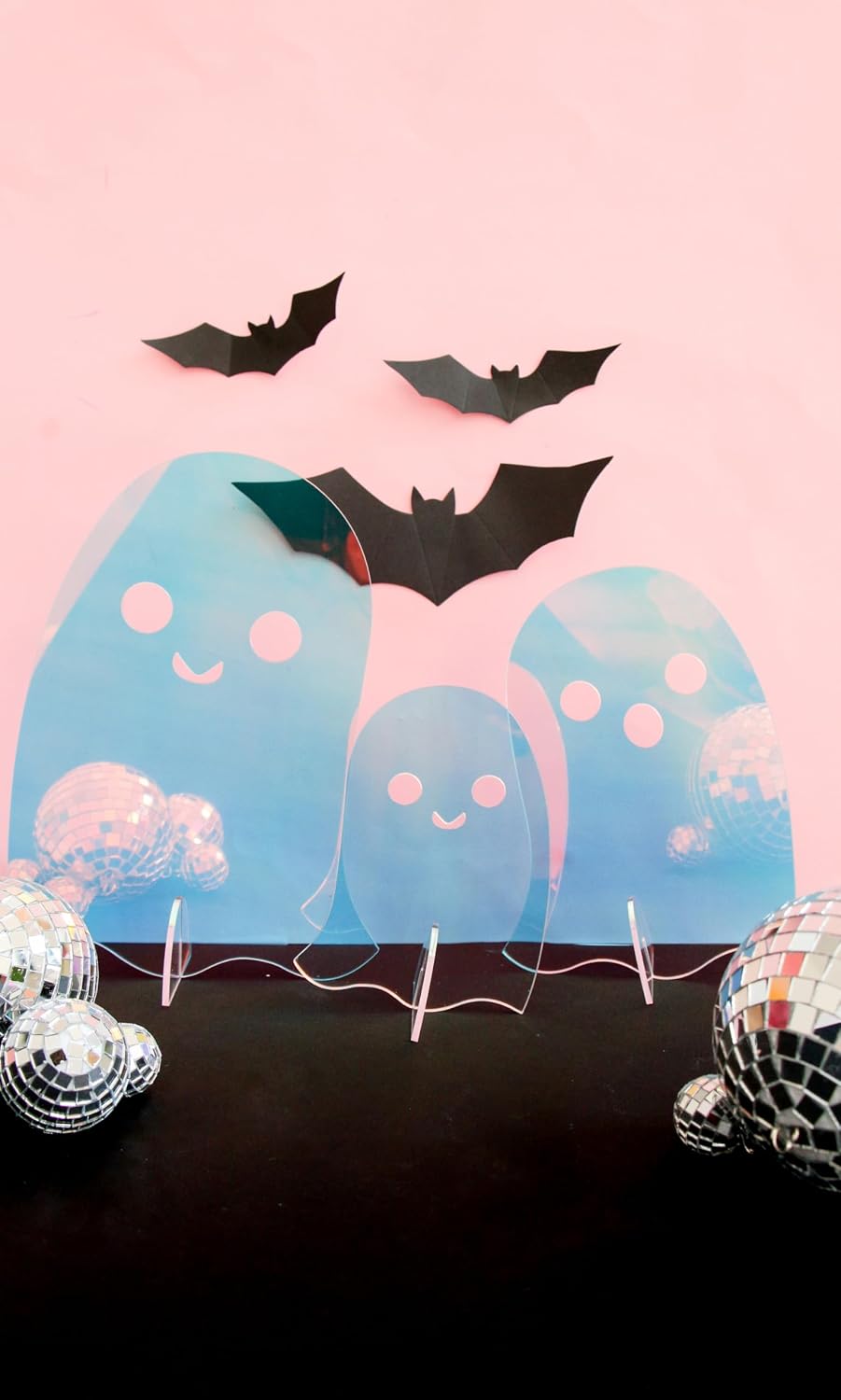 C. R. Gibson ADG-25547 Kailo Chic Acrylic Ghost Halloween Decorations, Sizes Vary, Iridescent, 3 Pieces