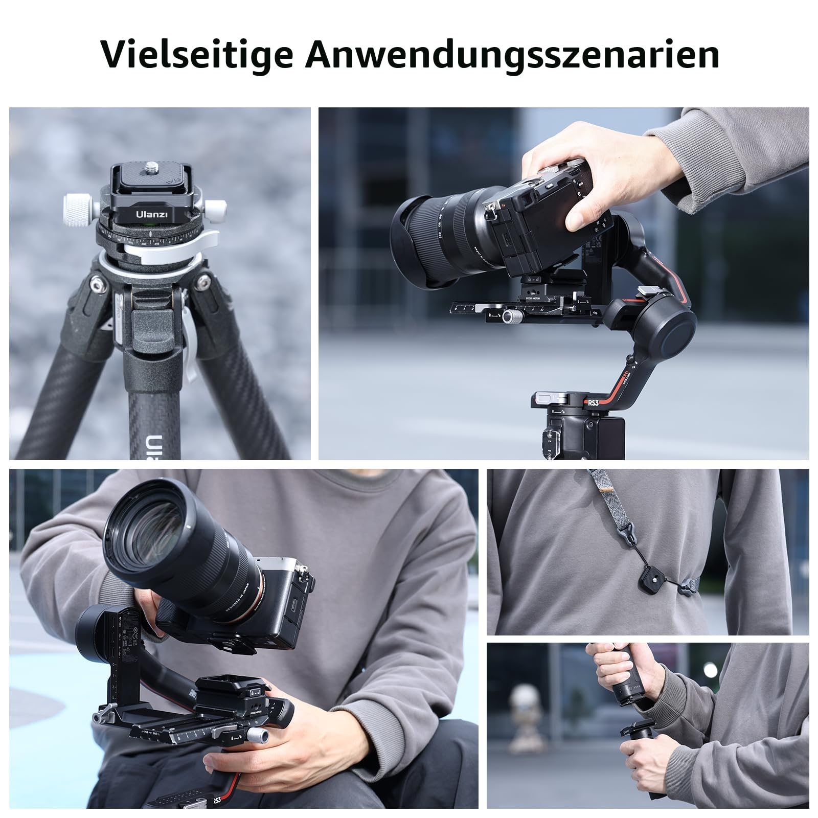 ULANZI Uka Quick Release Plate and Base Kit, UKA01 Kamera-Schnellwechselplatte mit 1/4', 3/8' Schraubgewinde, Quick Release Plates Base Compatible with Uka & F38 Plates