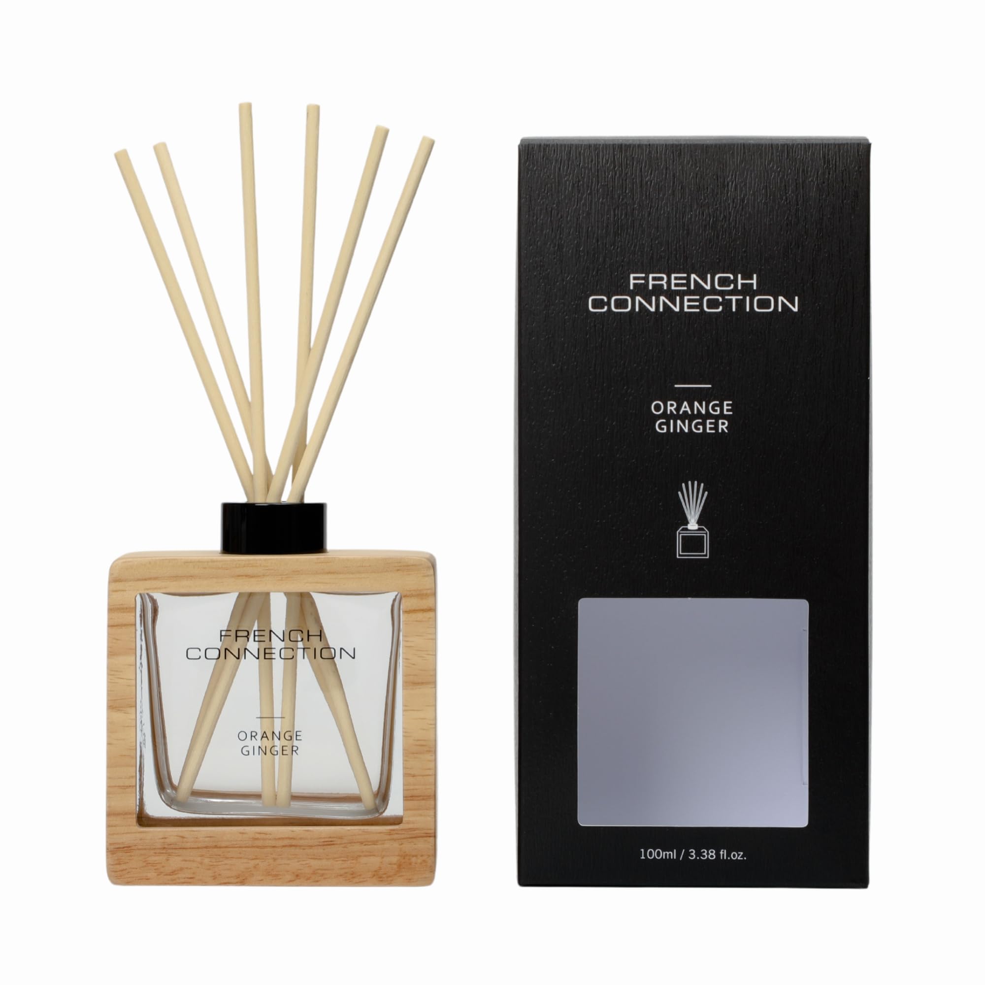 French Connection Orange & Ginger Reed Diffuser 100Ml Natural Wooden Surround from B&Q