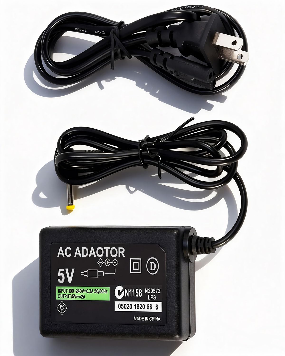 Photo 1 of Replacement PSP Charger AC Adapter 5V Compatible with Sony PSP 1000 PSP Slim & Lite 2000 3000 PSP-110 PSP-1001 Series PSP-1001, 2001, PlayStation 3001 E-1000 L-Shape Replacement Sony Power Cord