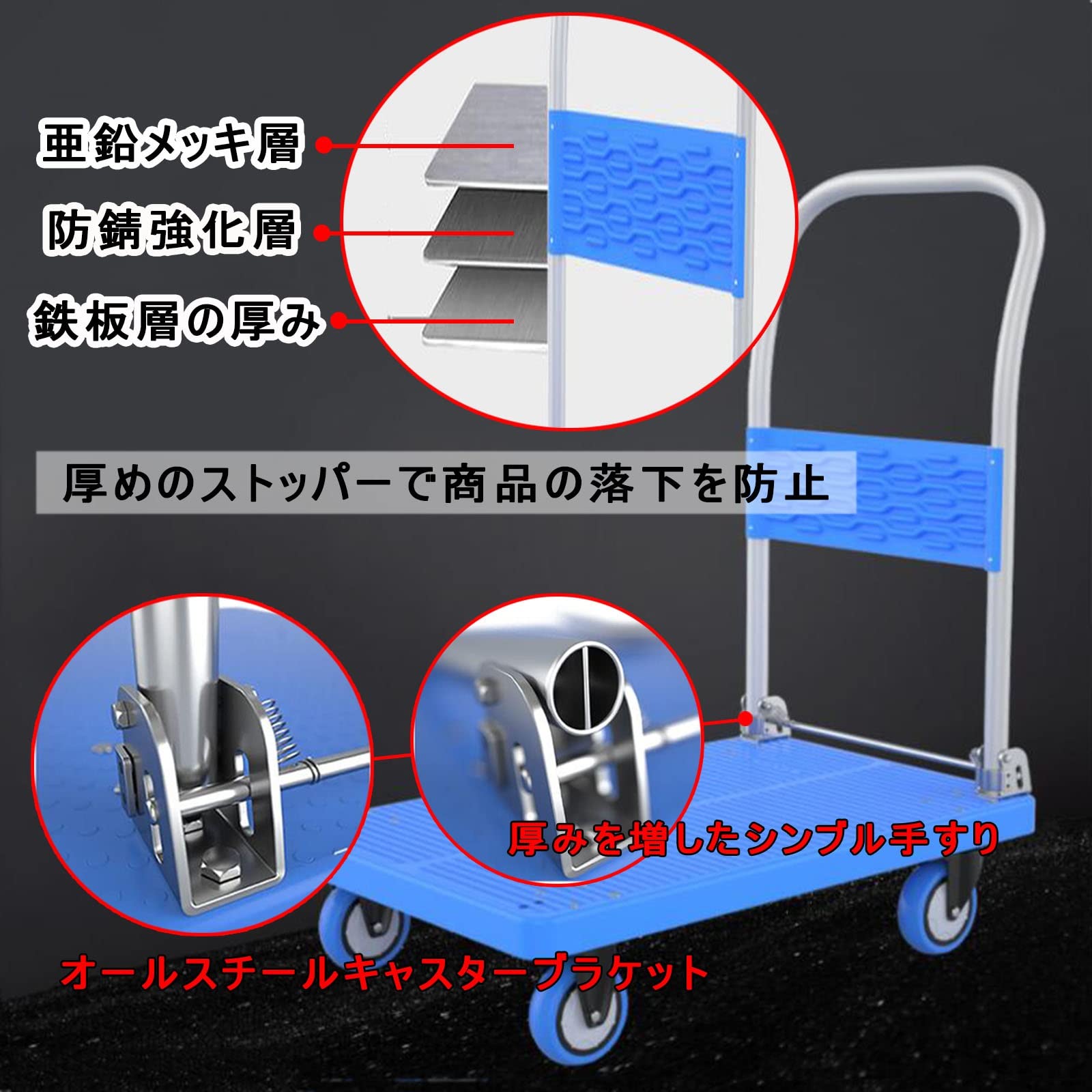 Amazon.co.jp: 平台車 折りたたみ 台車 コンパクト 軽量 静音 業務用 