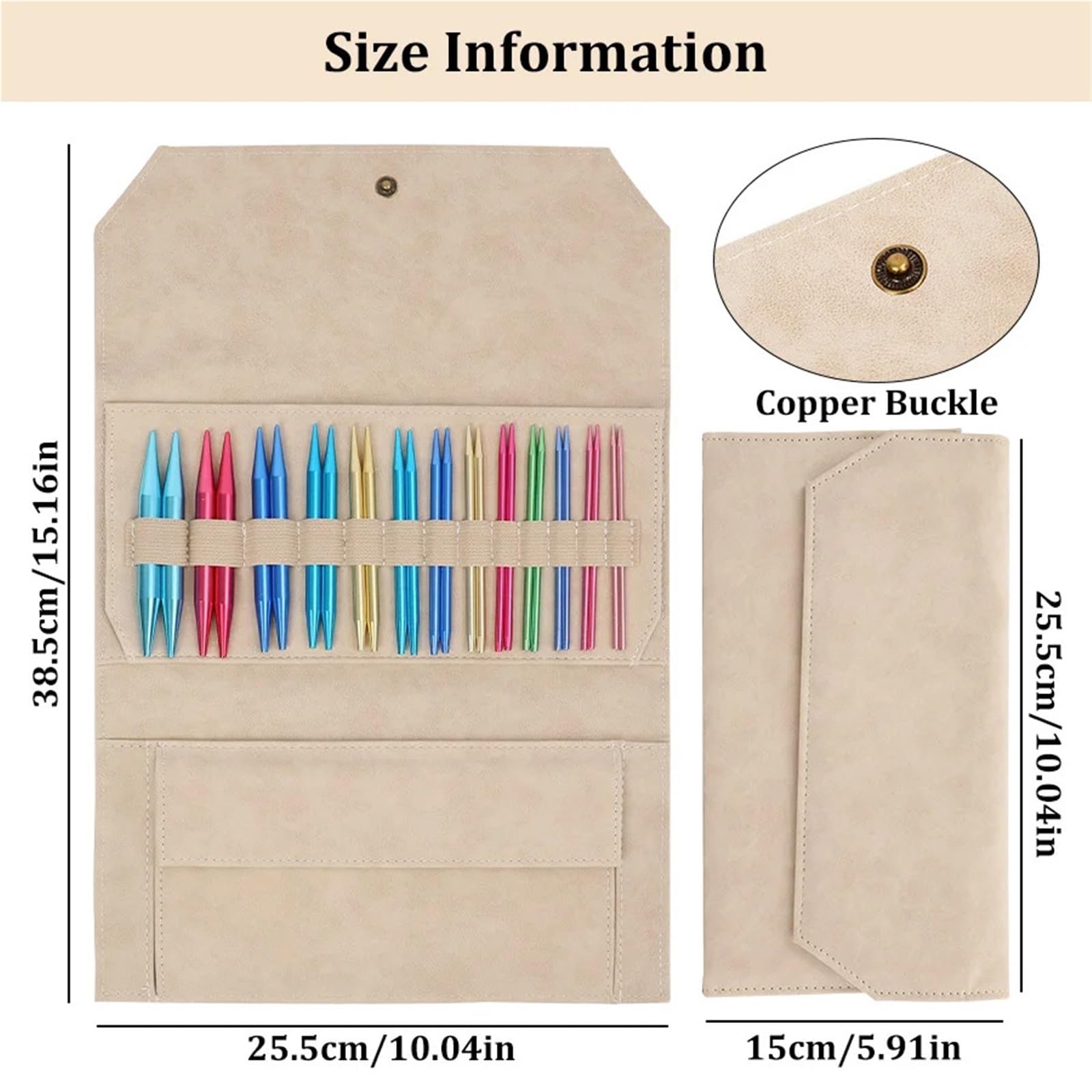Juego de agujas de tejer circulares de aluminio intercambiables, agujas de ganchillo circulares, juego de herramientas de hilo para tejer, kit de accesorios para tejer (rosa claro)