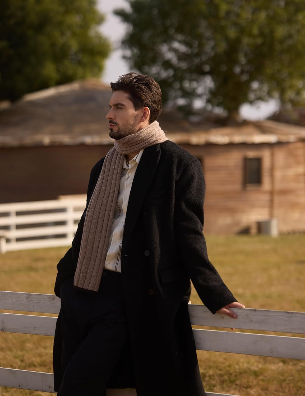 Mens Wool Scarf Winter Knitted Scarves Warm for Cold Weather with Gift Box - Image 2