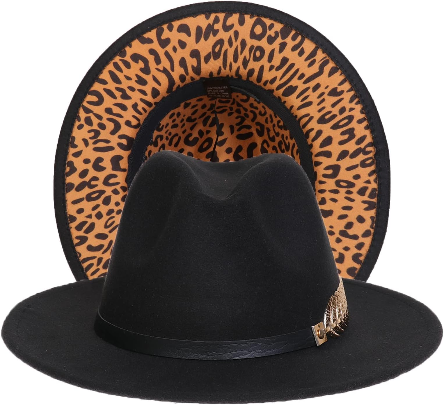 Womens Mens Classic 1920s Gatsby Fedora Hats, Patchwork Two Tone Wide Brim Panama Roaring Jazz Cap