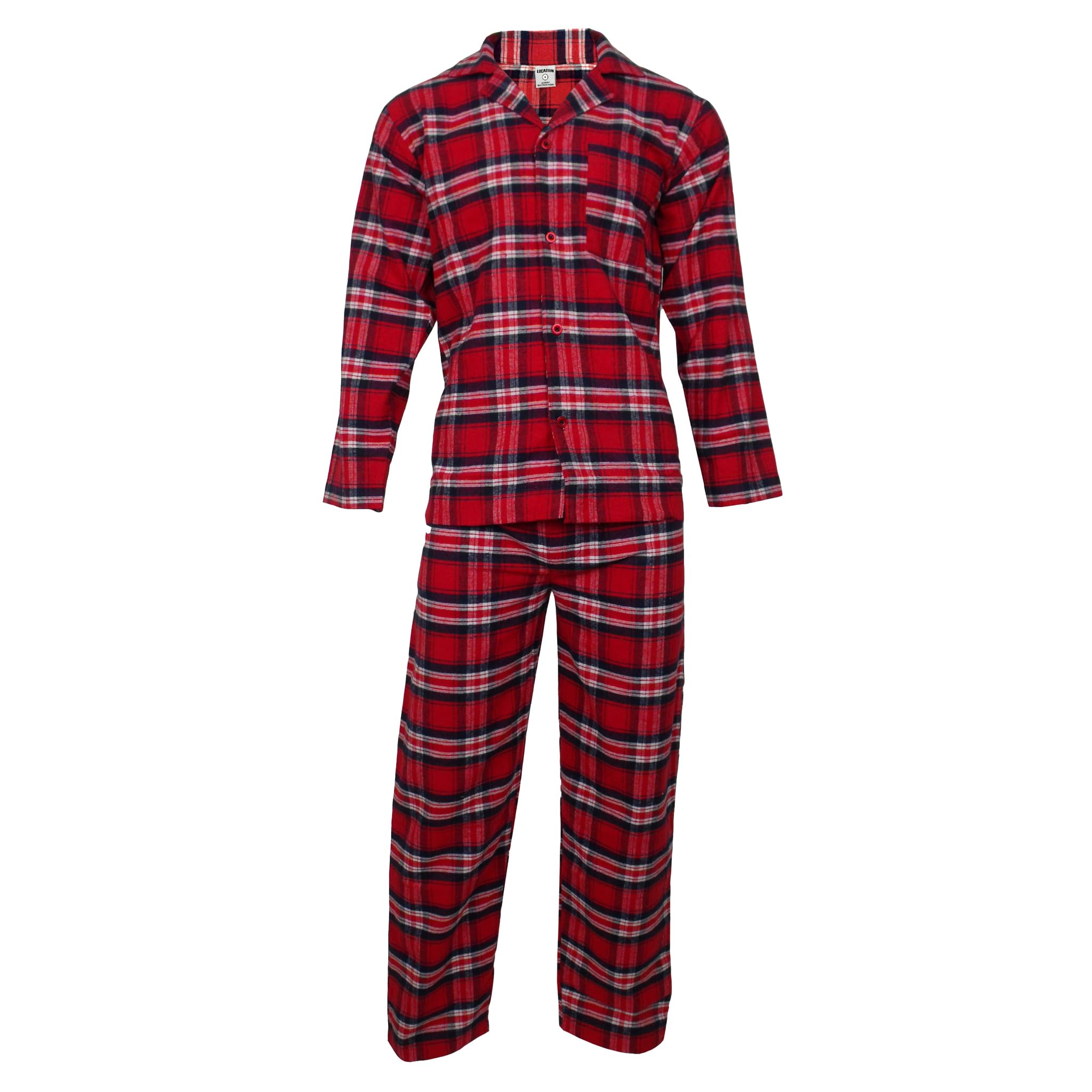 Location Clothing Mens Cotton Flannel/Brush Cotton PJ Pyjama Set PJ's Pyjamas Sizes S-4XL