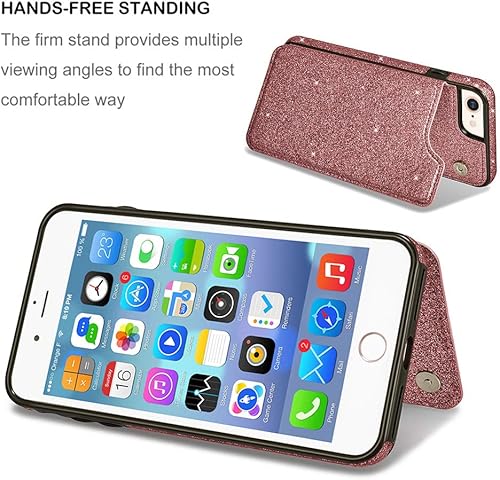 Miniatura 3 de Funda de piel tipo cartera para iPhone con (dos cierres magnéticos), (ranuras para tarjetas) función atril