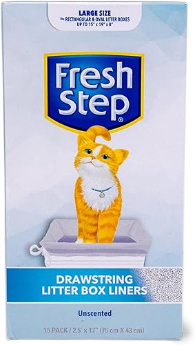 Vista 107 de Fresh Step Revestimientos grandes con cordón para caja de arena Forros resistentes para caja de arena para gatos perfumados y sin perfume