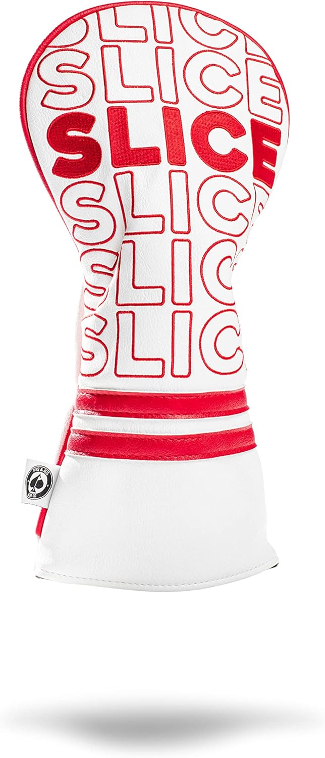 Pins & Aces Slice Driver Head Cover - Premium, Hand-Made Leather Driver Headcover - Funny, Tour Quality Golf Club Cover - Style and Customize Your Golf Bag