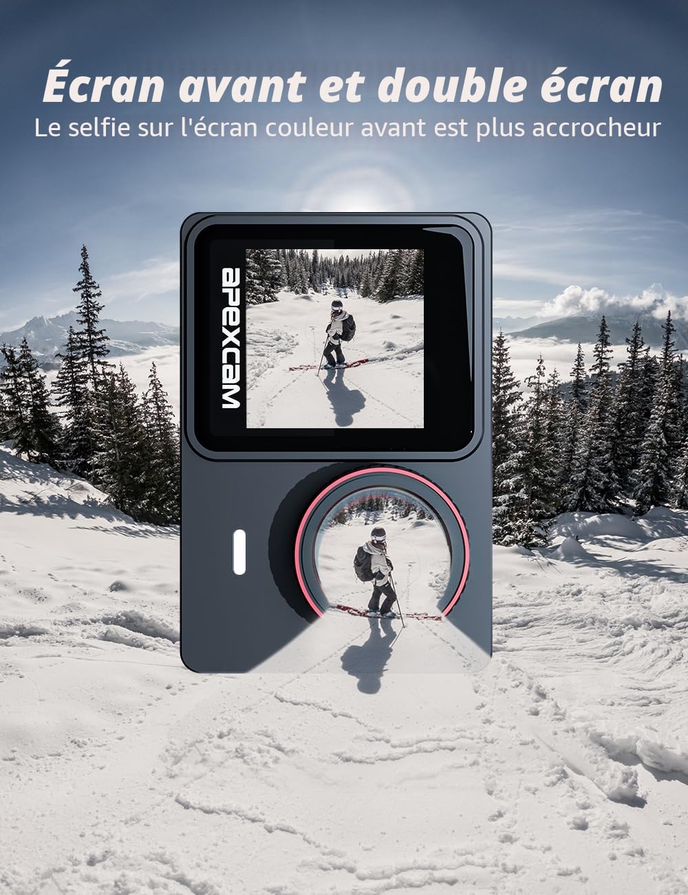Caméra Sport 4K 60FPS Camera Étanche EIS Double Écran Tactile Carte 64GO
