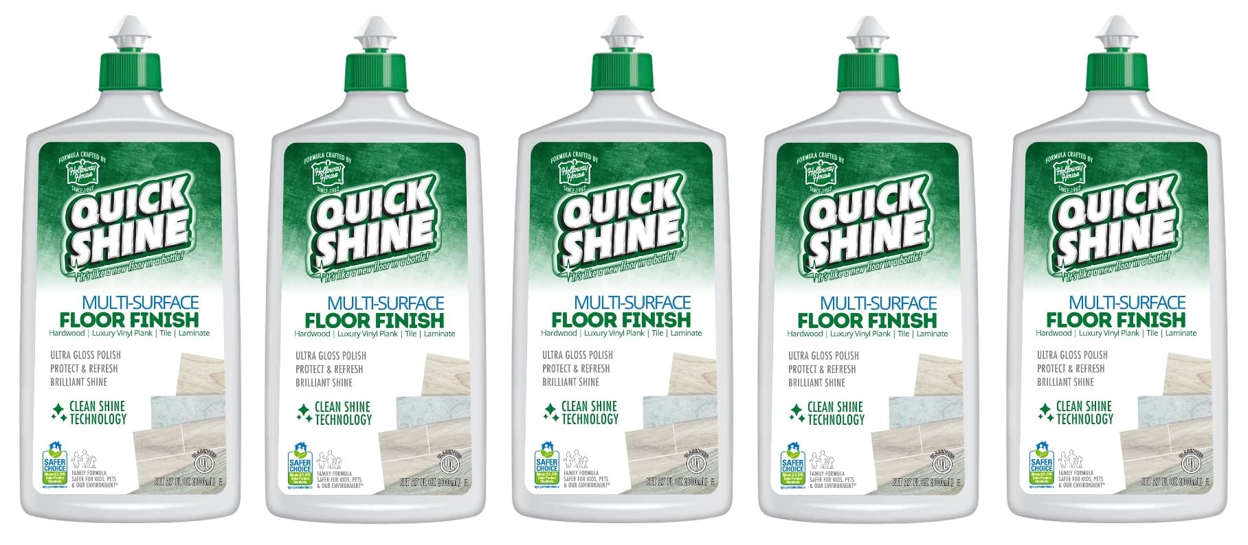 Quick Shine Floor Finish, 27 fl oz (Pack of 5)