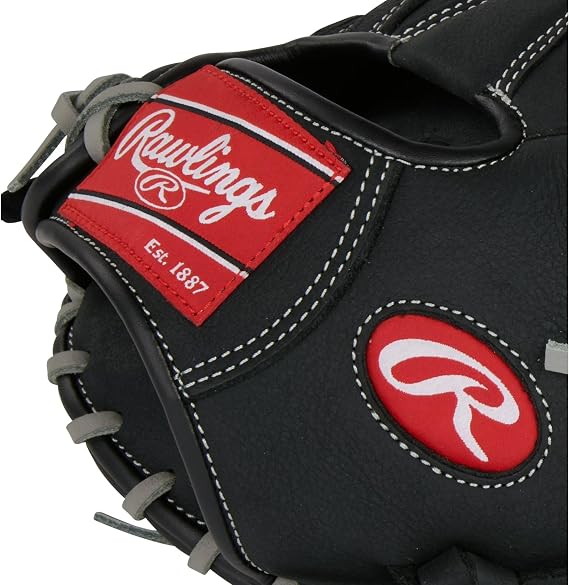 Rawlings Select Series Youth Catcher's Mitt 33 Baseball Glove, Right Hand Throw, Black/Gray, Lightweight Youth Catcher's Mitt for Developing Players