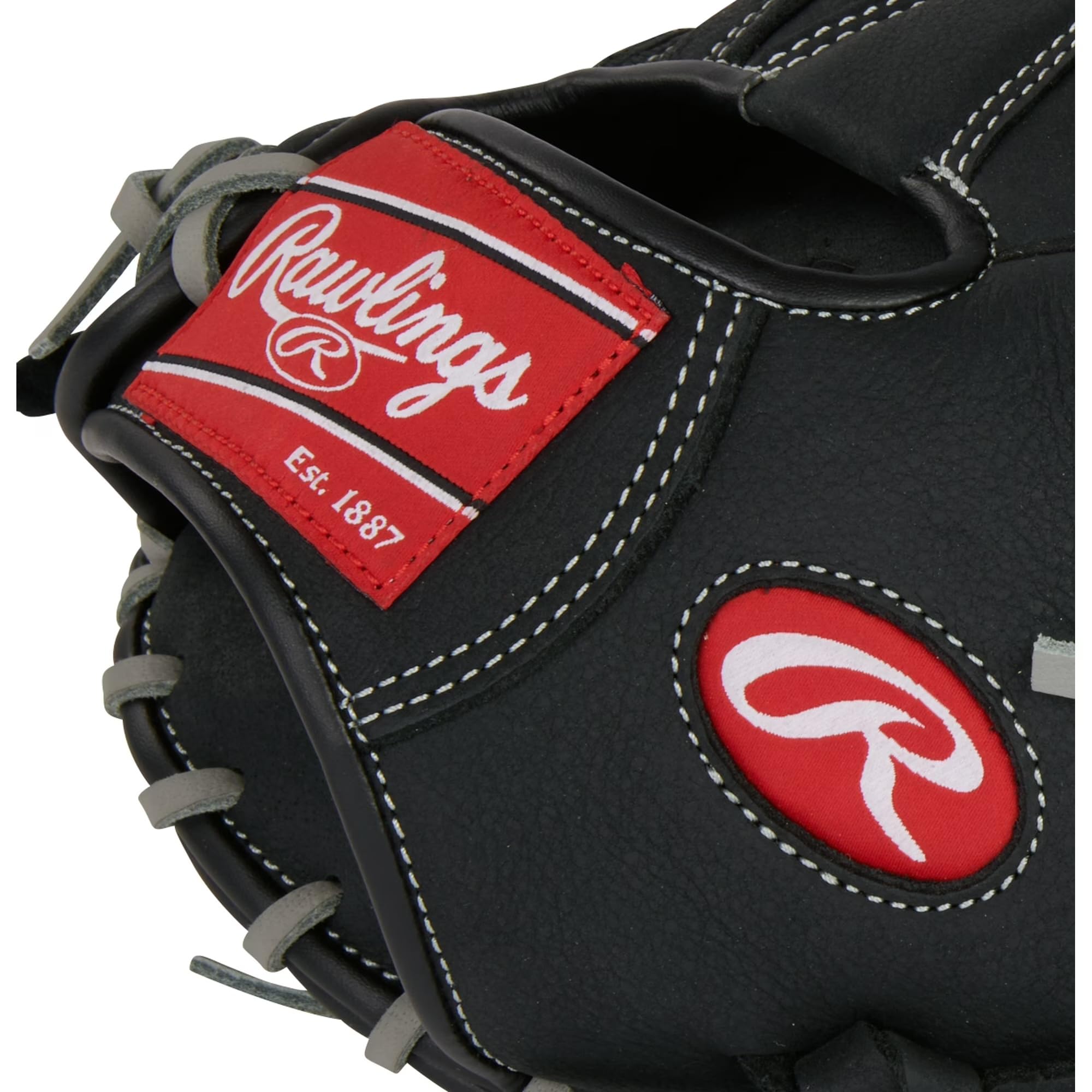 Rawlings Select Series - Guante de béisbol juvenil de 33 pulgadas, para lanzar a la derecha, negro/gris, guante de receptor juvenil ligero para jugadores en desarrollo
