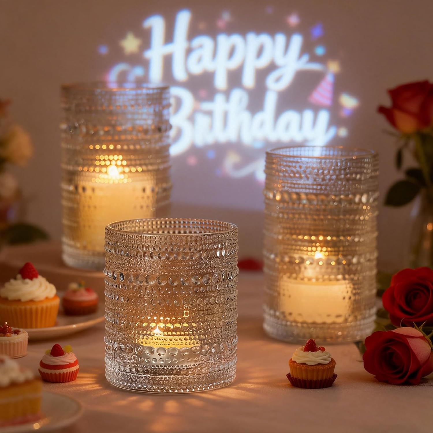 12 Pack Hobnail Drinking Glasses Set, 15 oz Highball Glasses and 12 oz Cocktail Glasses Set, Vintage Glasses Drinking Kitchen Water Glass Cup Bar Tumbler Glassware for Whiskey, Beer, Juice