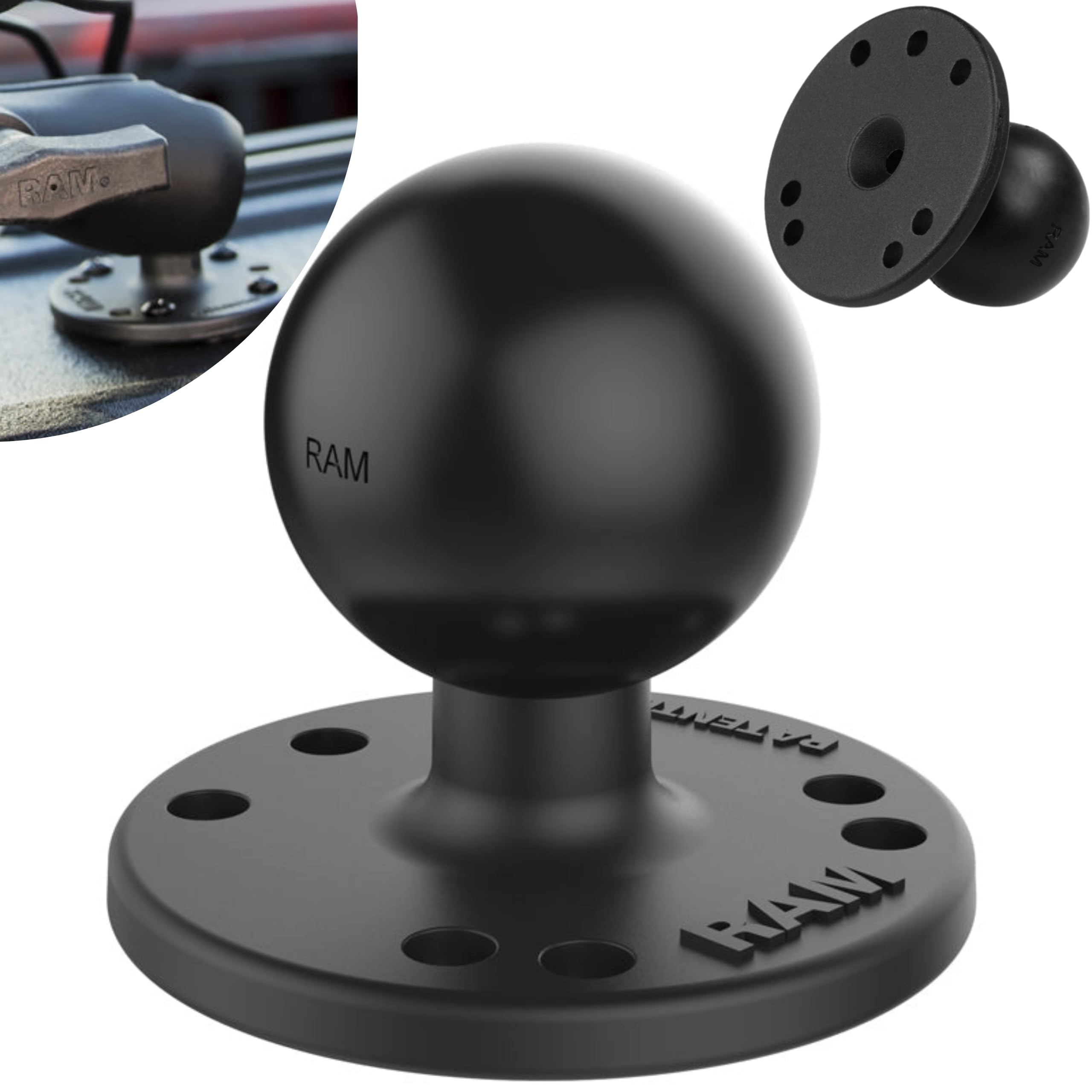 RAM Mounts RAM-202U Standard – Runde Platte mit Kugel