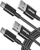 Cable Anker USB A a USB C, cable USB a USB C (2 paquetes, 6 pies, negro) | Para iPhone 17, Samsung Galaxy S10/S10+, LG V30, Beats Fit Pro y más 1
