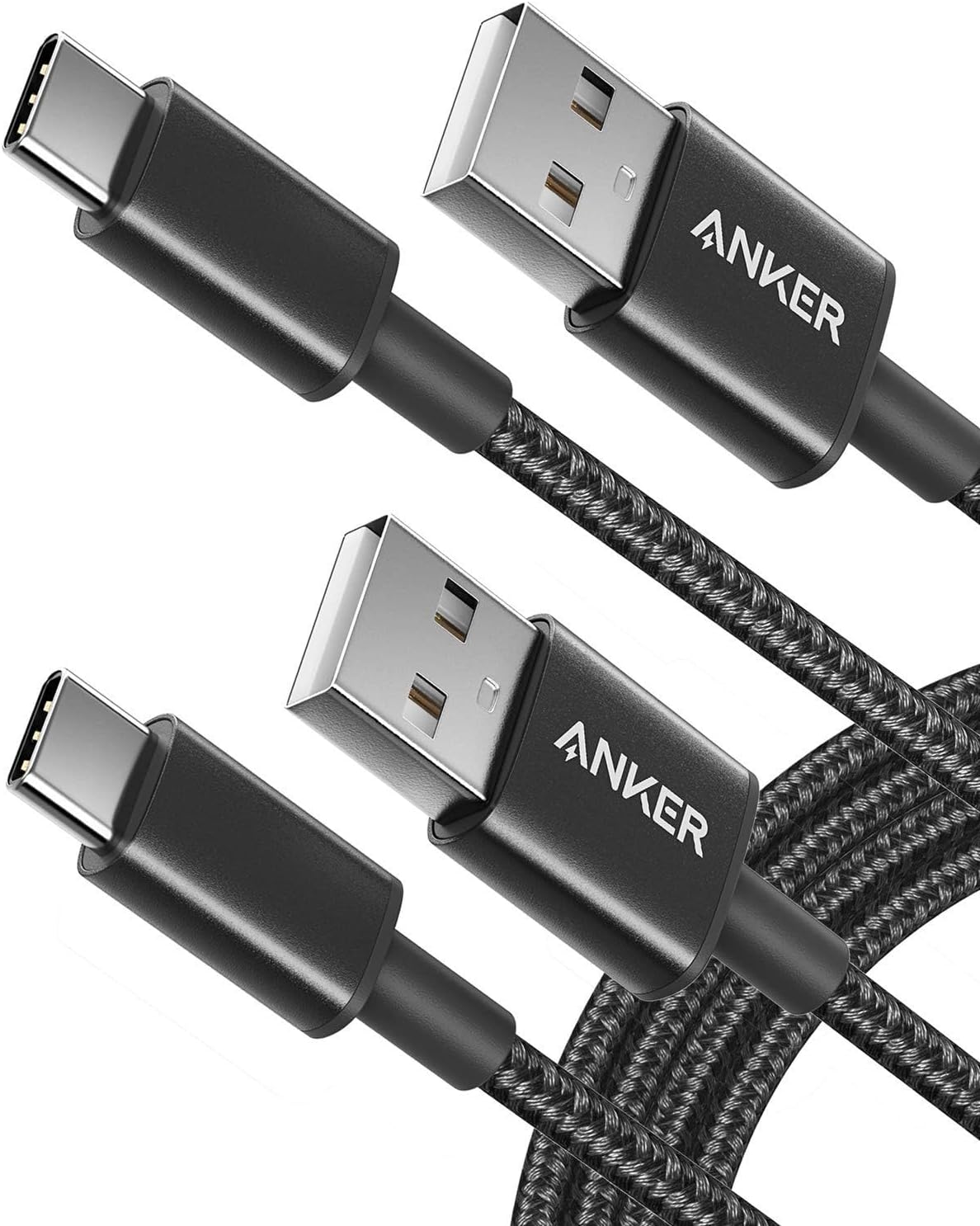 USB C Charger Cable, 2-Pack 6 ft (1.8 m) USB to USB C Cable, USB A to USB C Braided Phone Charger Cable for iPhone 17/16/15, iPad Pro, Samsung Galaxy, and More(Black)