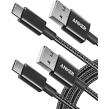 Anker USB C Charger Cable, 2-Pack 6 ft 1.8 m USB to USB C Cable, USB A to USB C Braided Phone Charger Cable for iPhone 17/16/15, iPad Pro, Samsung Galaxy, and MoreBlack