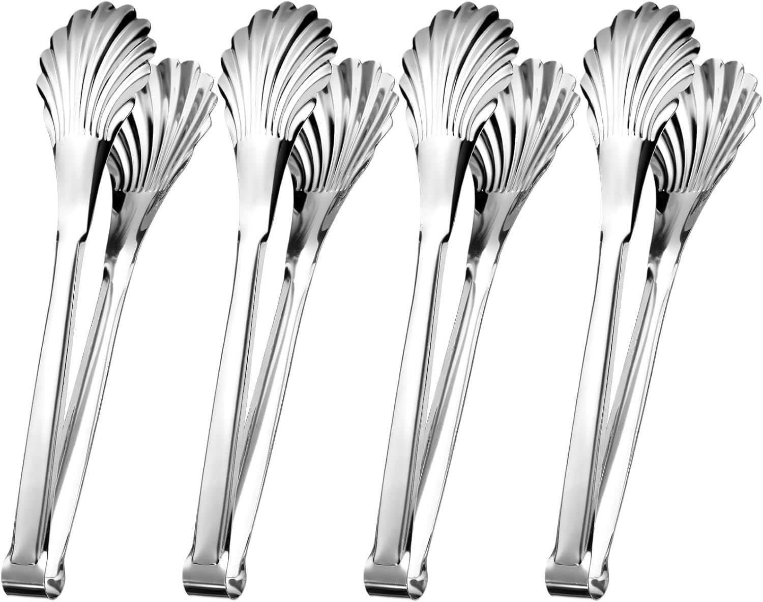 Uiifan 4 Pcs 11in Serving Tongs for Buffet Stainless Steel Kitchen Tongs Catering Chef Food BBQ Utensils for Parties Cooking Salad Party Picking up Ice Appetizers and More