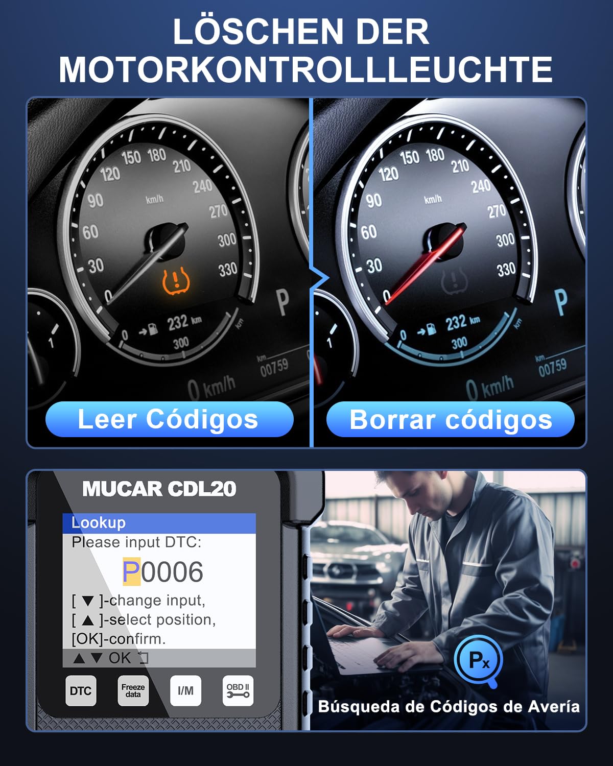 mucar OBD2 Diagnosis, CDL20 Diagnosis Car Multibrand, OBD2 Diagnosis with Engine System — view 6